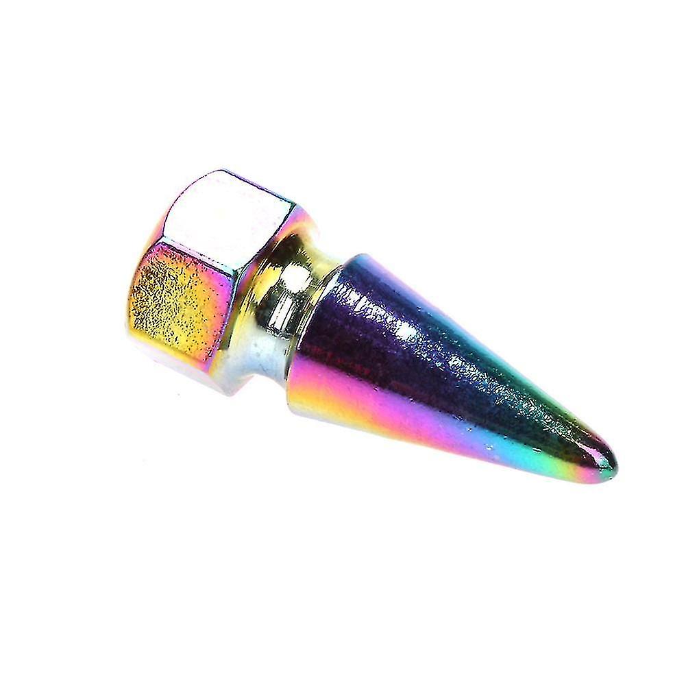 4pcs Mini Cnc Rainbow Car Wheel Tire Valve Stem Caps Dust Covers