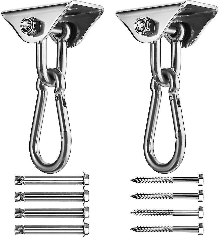 Niuniu-2 Heavy Duty Sus304 Ganci di sollevamento in acciaio inossidabile Gancio di sollevamento 4 viti set per fascia in legno di cemento, yoga, amaca, sedia sospesa, ecc. Fino a 45