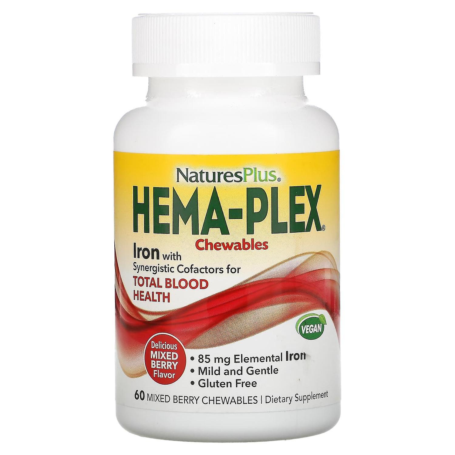 NaturesPlus, Hema-Plex, Mixed Berry, 60 Chewables