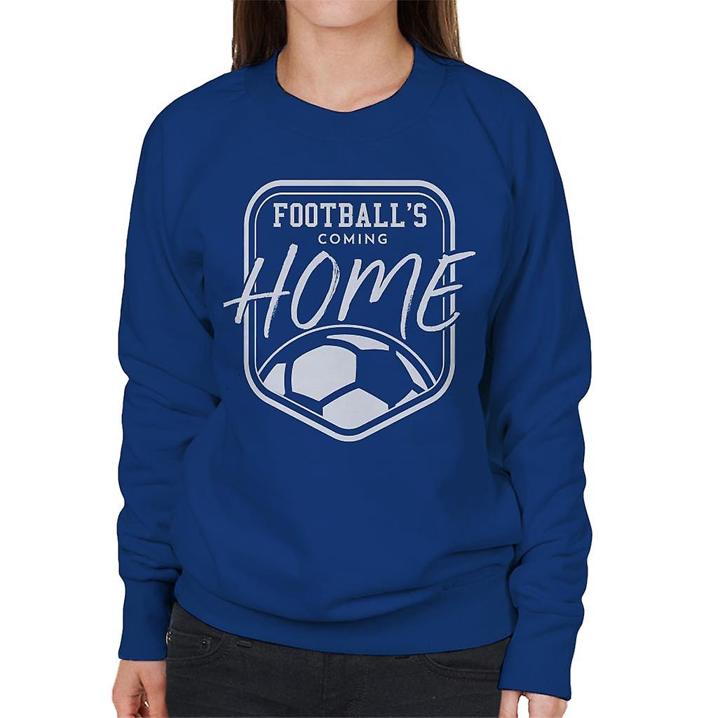 Futebol Coming Home Branco Emblema Moletom Feminino