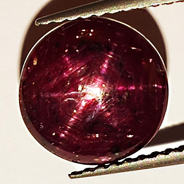 5.39ct Ruby Star Cabochon Oval 9.1x8.9mm awo36