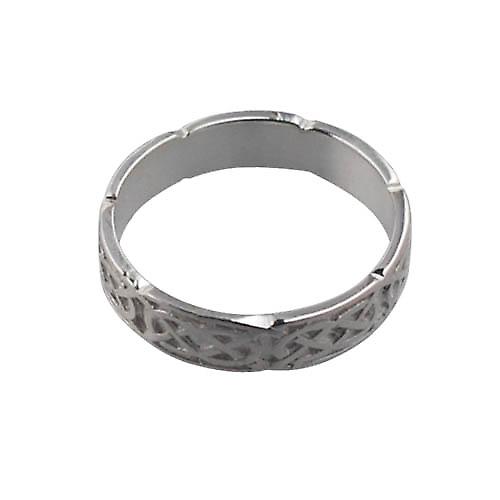 Silver 4mm Celtic Wedding Ring Size Q