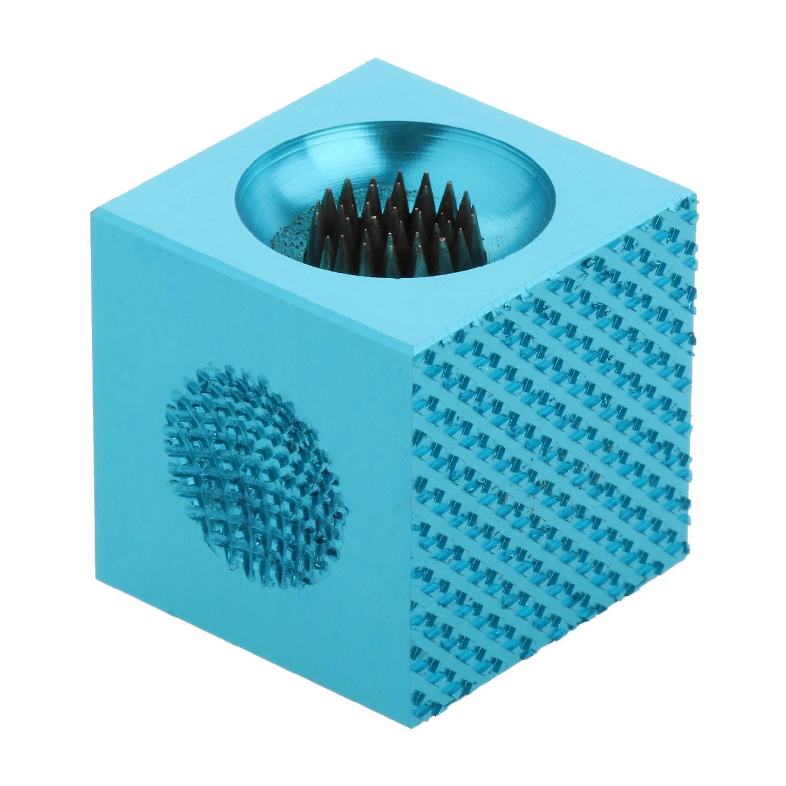 Pool Cue TIP Shaper Spike Tool Lightweight Cube Shape Stainless Steel Trimme Blue