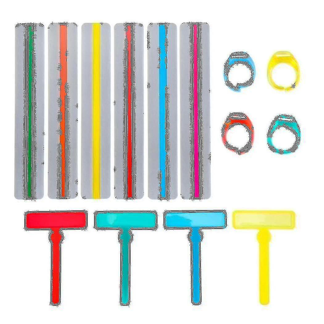 14pcs Guided Reading Strips Tools Set Finger Trackers Highlight Reading Strips Rulers For Dyslexic