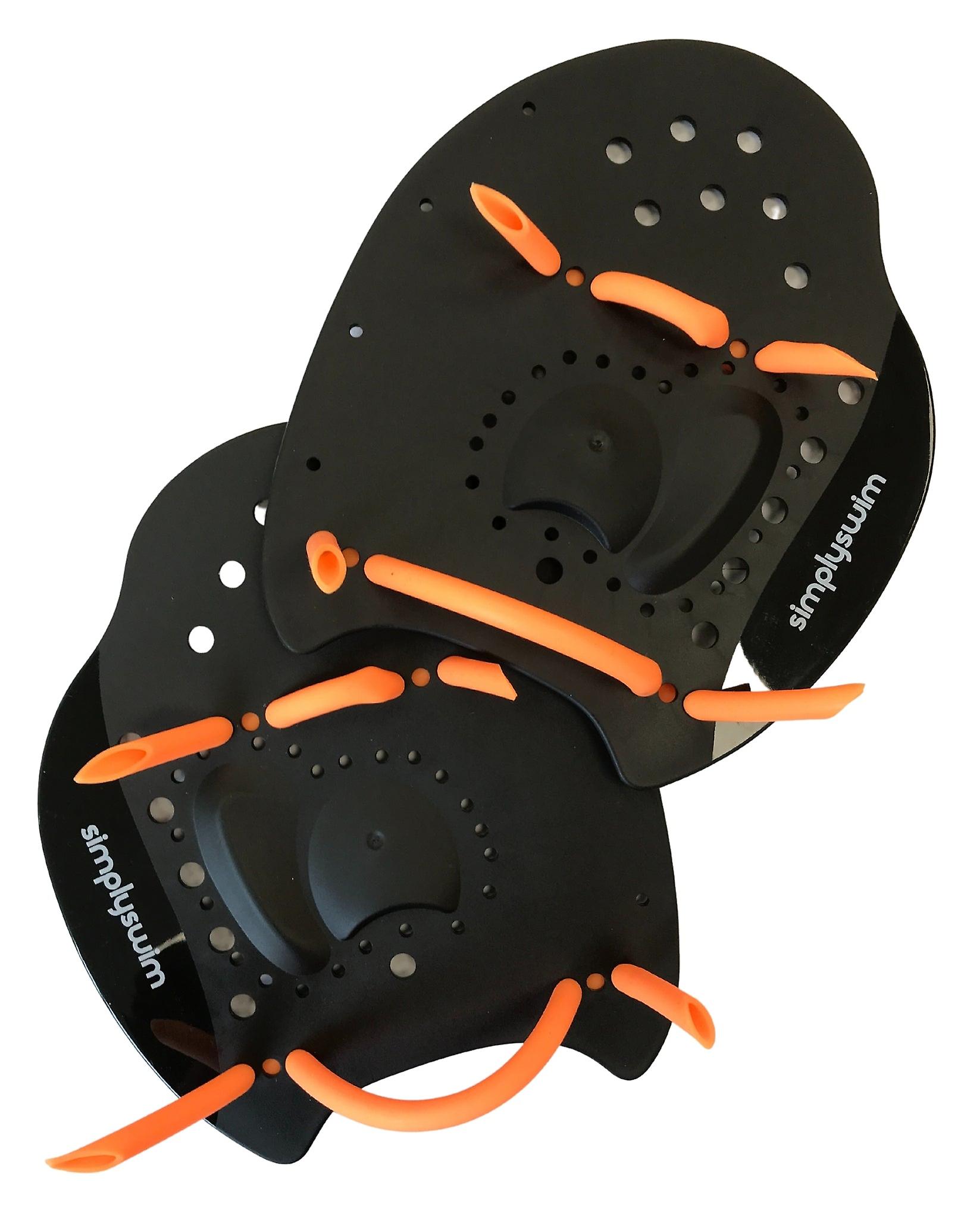Simply Swim Hand Swim Paddle - Black/Orange