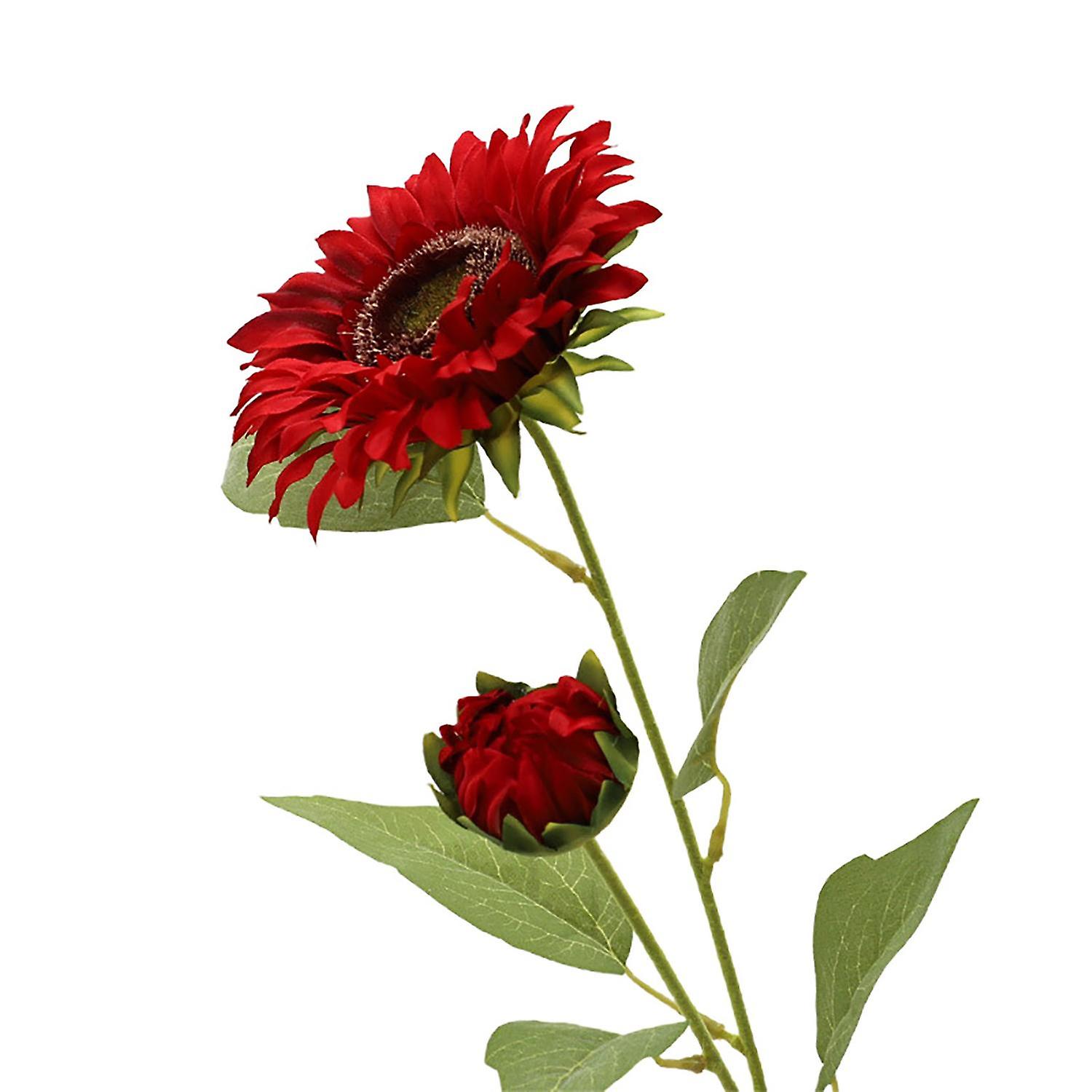 ZHOUBA 1 Branch Artificial Sunflower Vivid Bright-colored Decorative Long Artificial Sunflower Stem