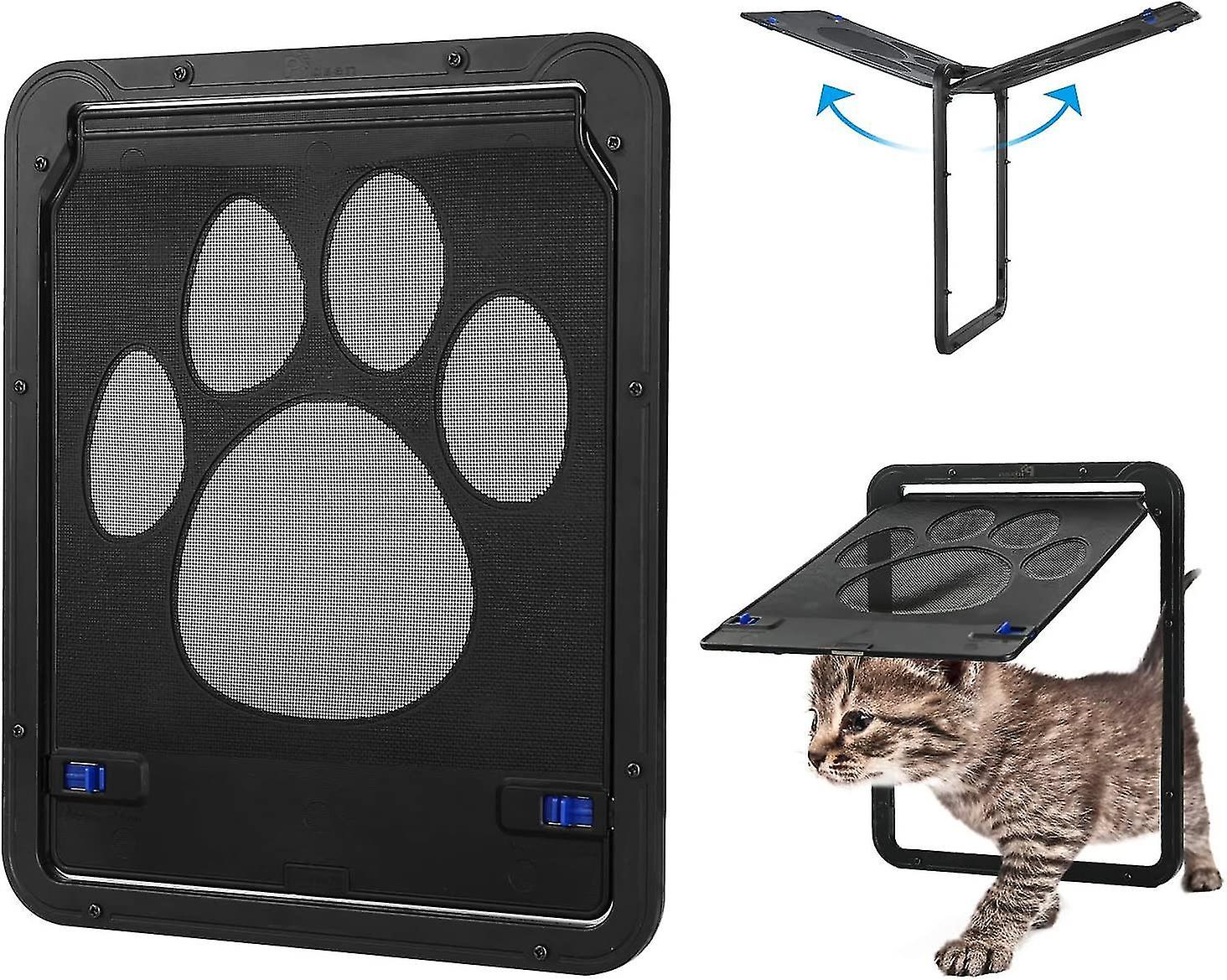 Automatic Magnetic Cat Door With Tunnel Lock For Kitten Small Dog Garage Indoor Garden