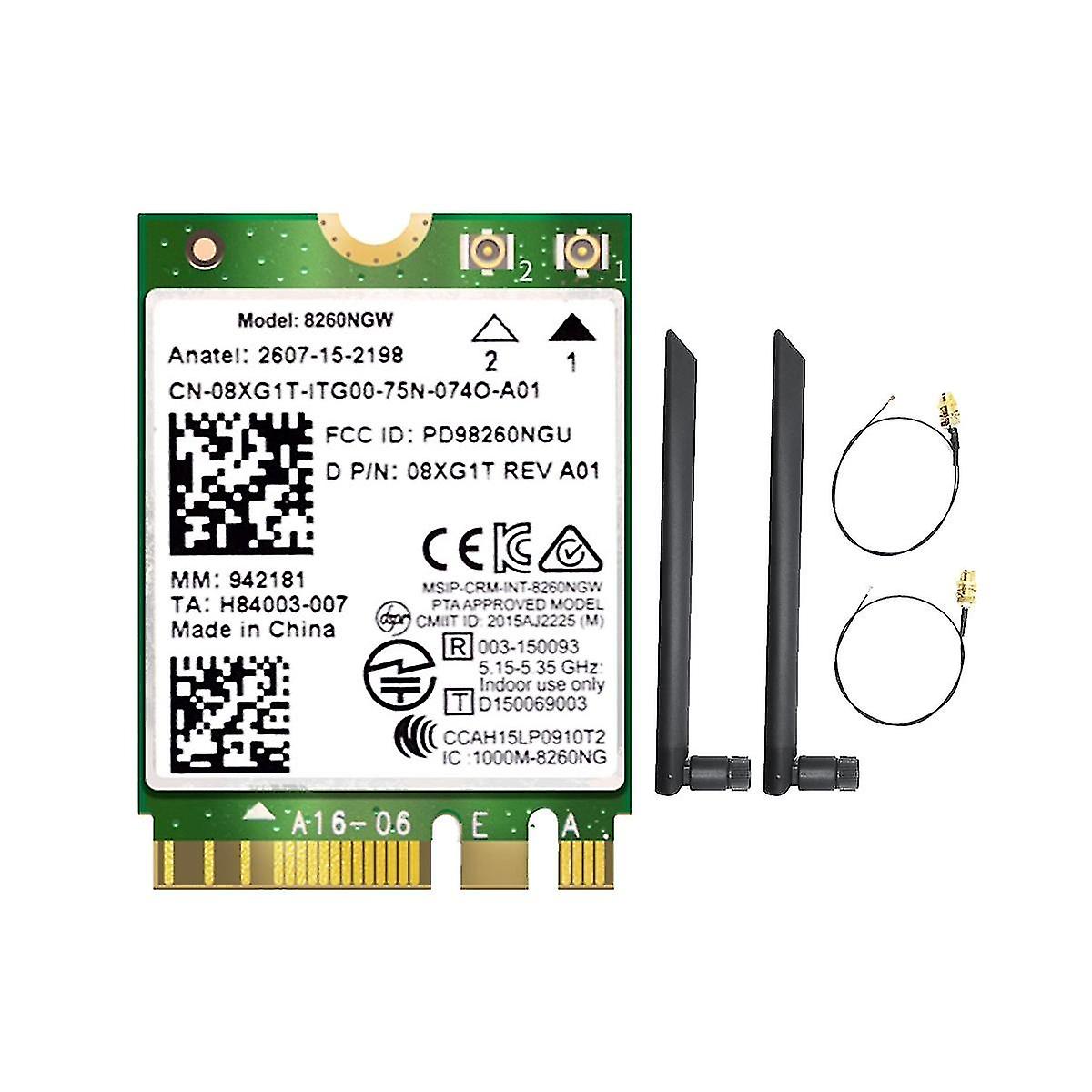 8260 8260ngw Wifi +2x8db Antenna 2.4g/5ghz 867m Tooth 4.2 Ngff M.2 Wifi Wireless Modul