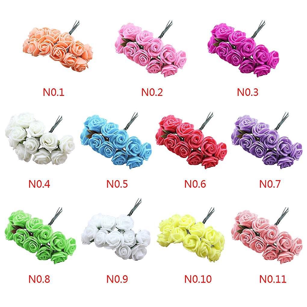 1/5 12pcs Mini Fake Foam Rose Artificial Flowers Home Wedding | Fruugo SE