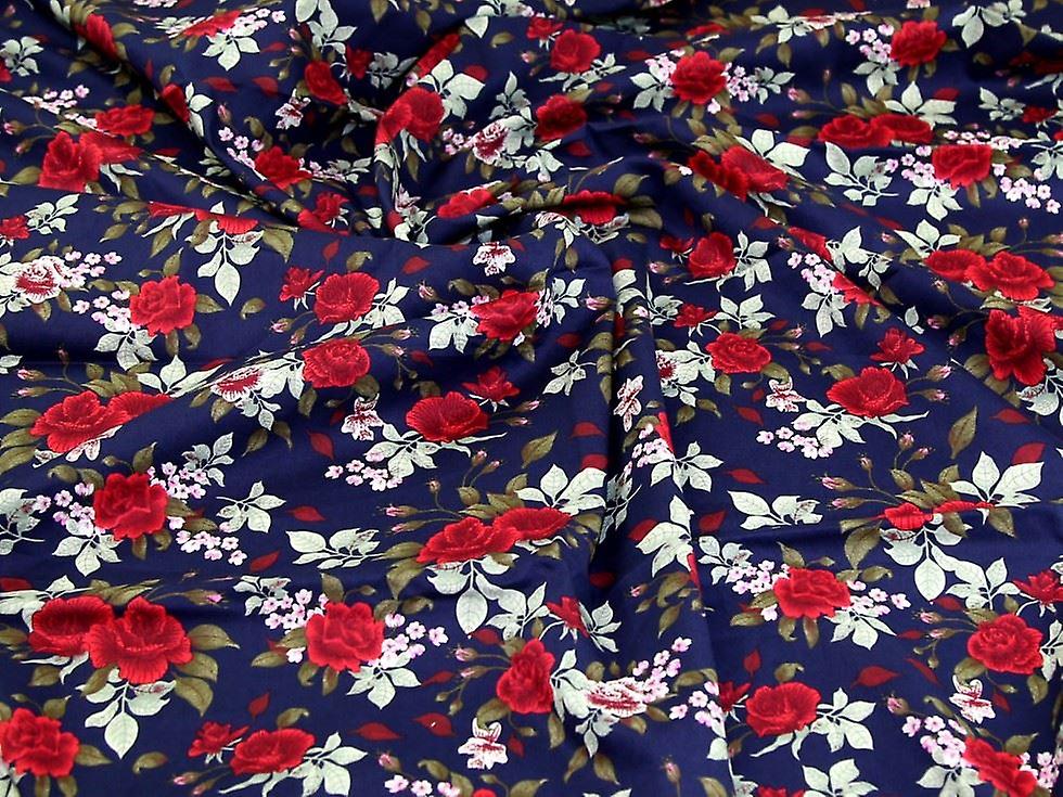 Minerva 100% Cotton Poplin Fabric Navy - per metre