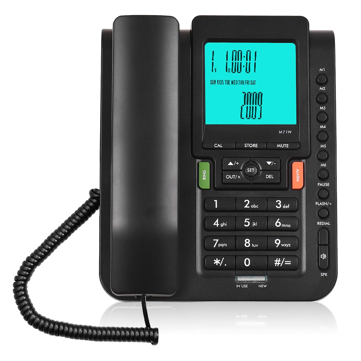 Corded Phone Desk Landline Phone Telephone DTMF/FSK Dual System One Button Memory Button Support Han