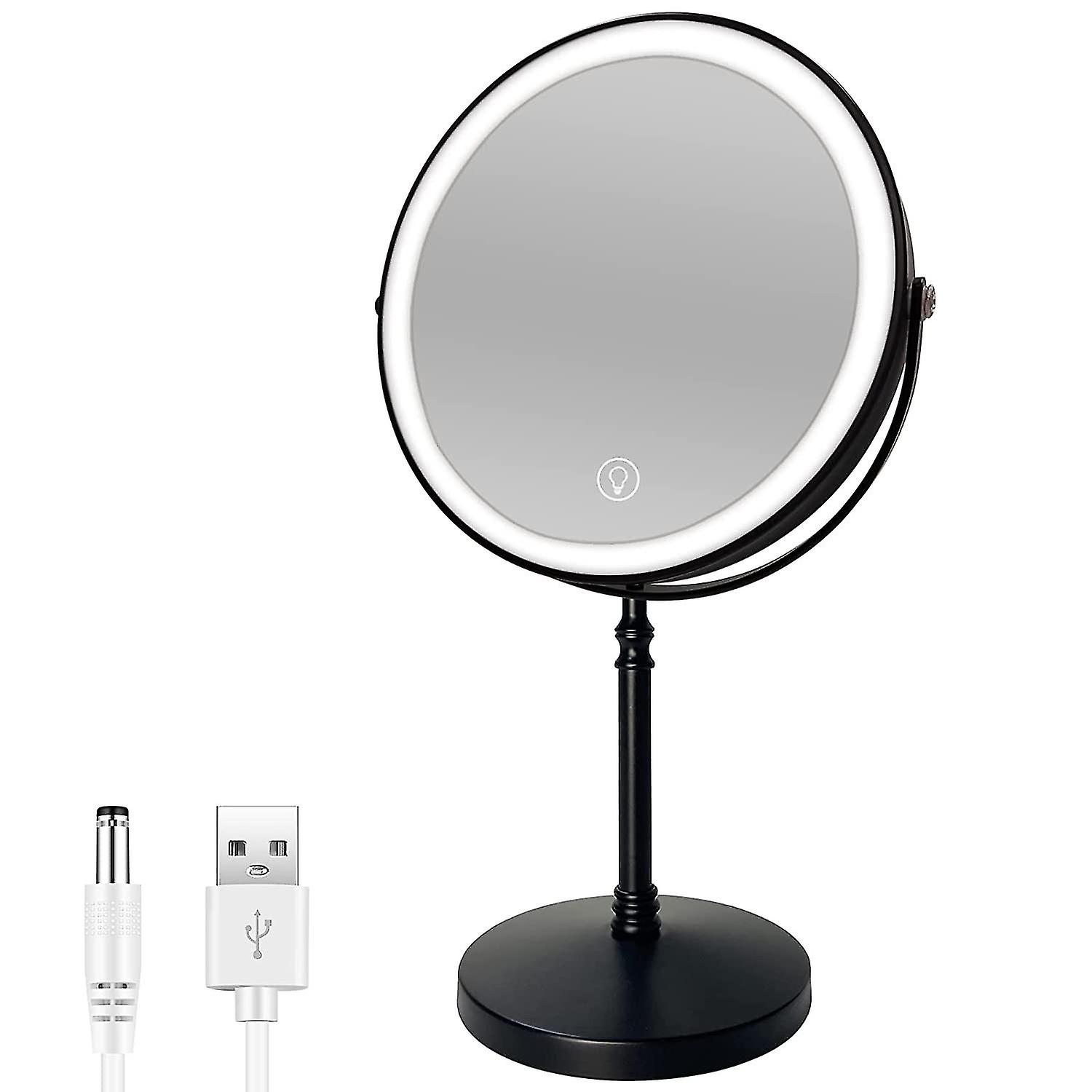 8 Lighted Makeup Mirror 10x Makeup Mirror With Lights Double Sided Dimmable Magnifying Mirror With Light Rechargeable And Brightness Adjustable Co