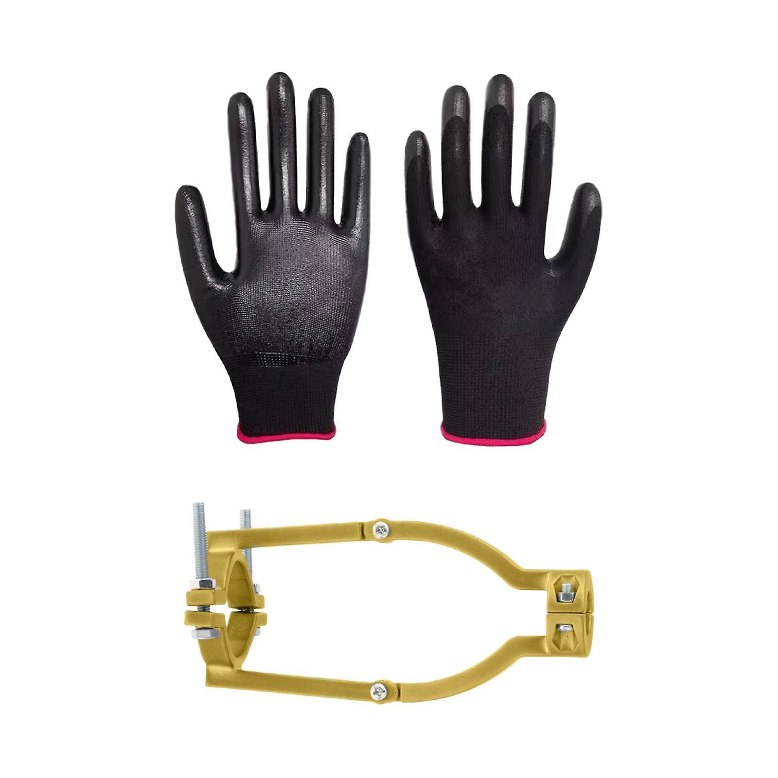Square Hole Drill Fixed Bracket Set and Gloves for Drill Machine Style A