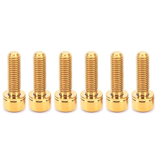 6pcs M5x18mm/20mm Ti Titanium Bicycle Stem Bolt Mountain Bike Ultralight Stem Screw with Washers