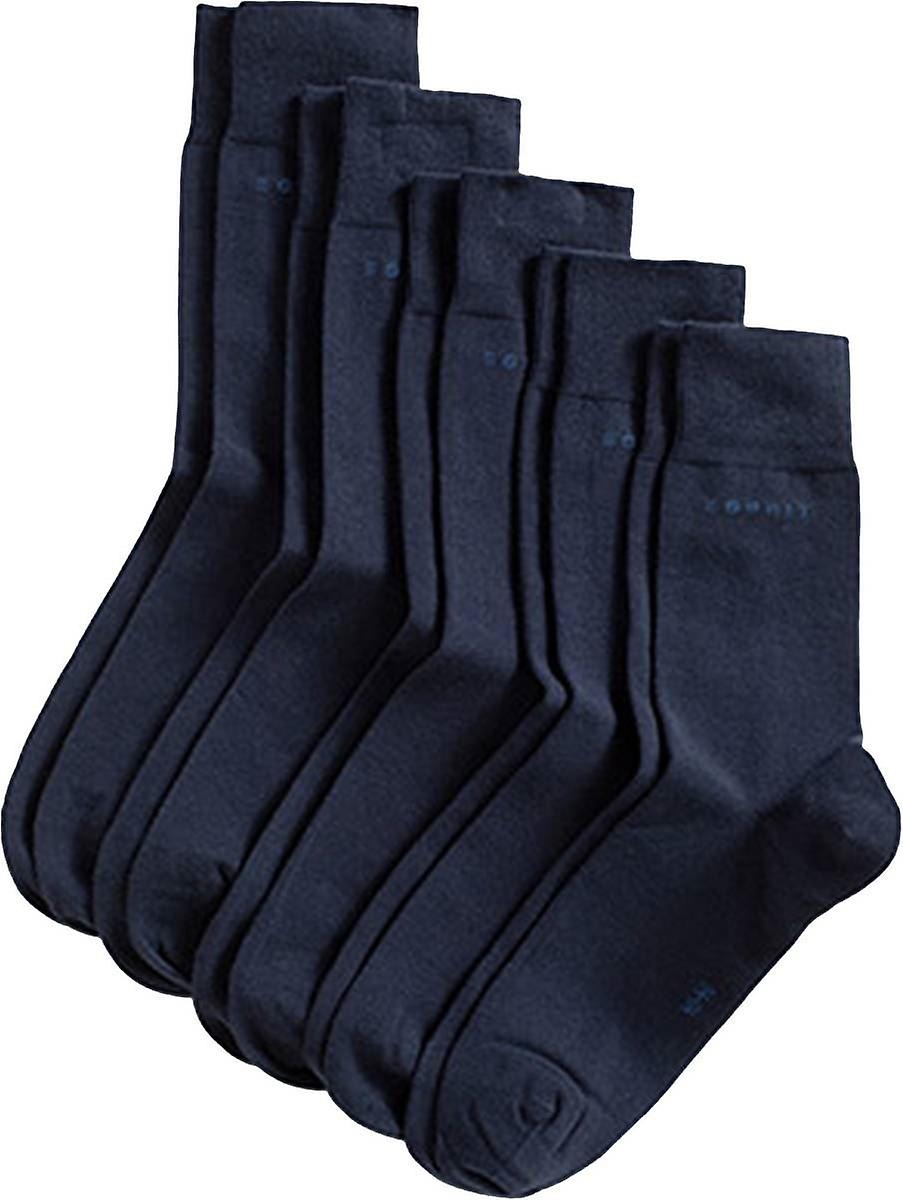 Esprit Basic Fine Knit 5 Pack Socks - Marine Navy