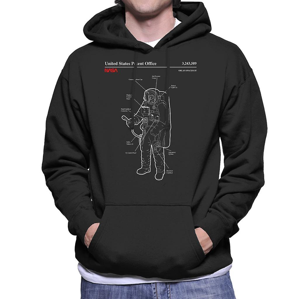 NASA Orlan Spacesuit Blueprint Men's Hooded Sweatshirt