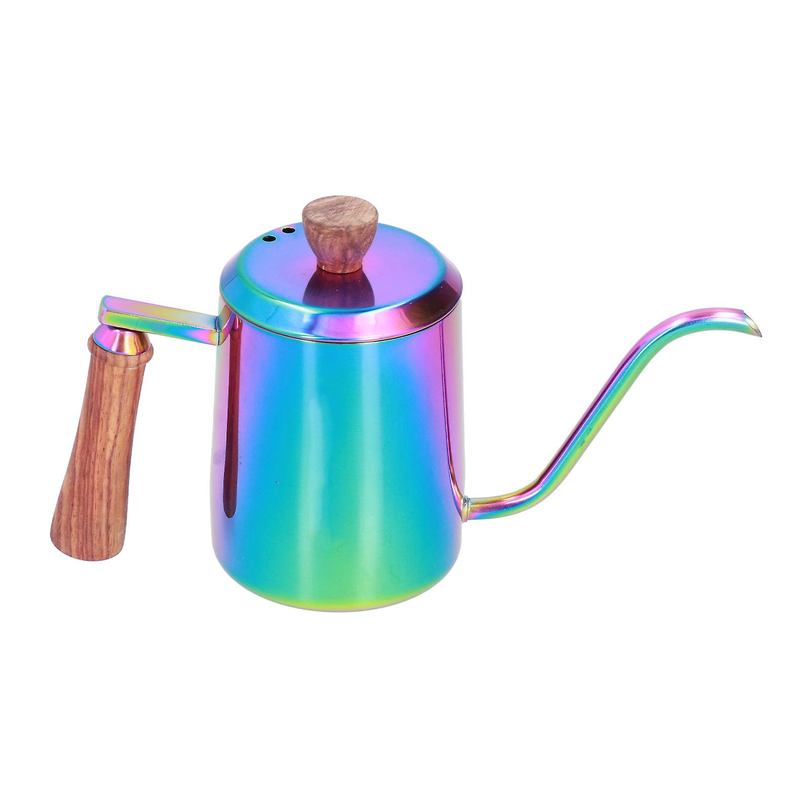 600ml Stainless Steel Pour Over Kettle with Wood Handle and Precision Spout