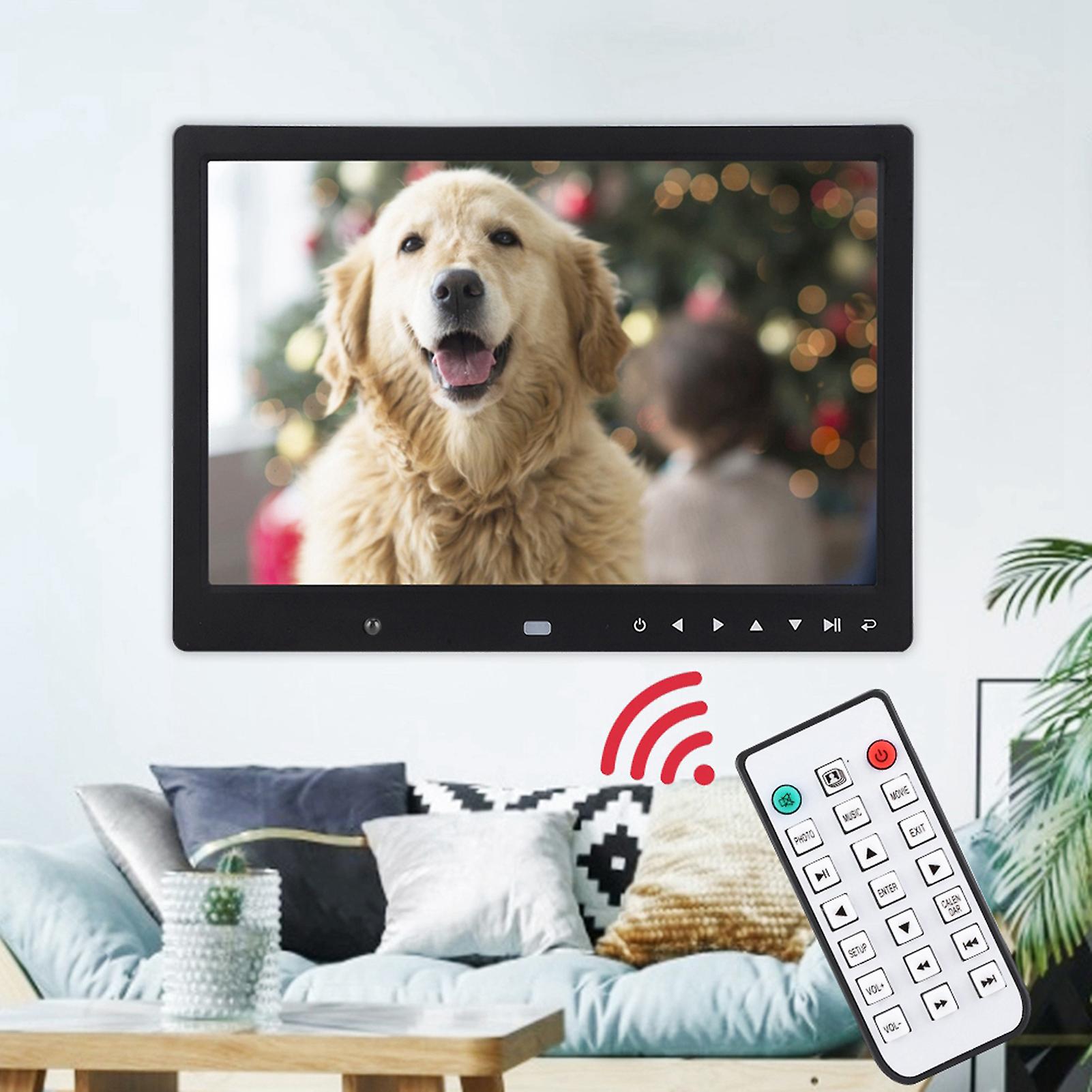 12" HD Digital Photo Frame with Motion Sensor, Remote, Black