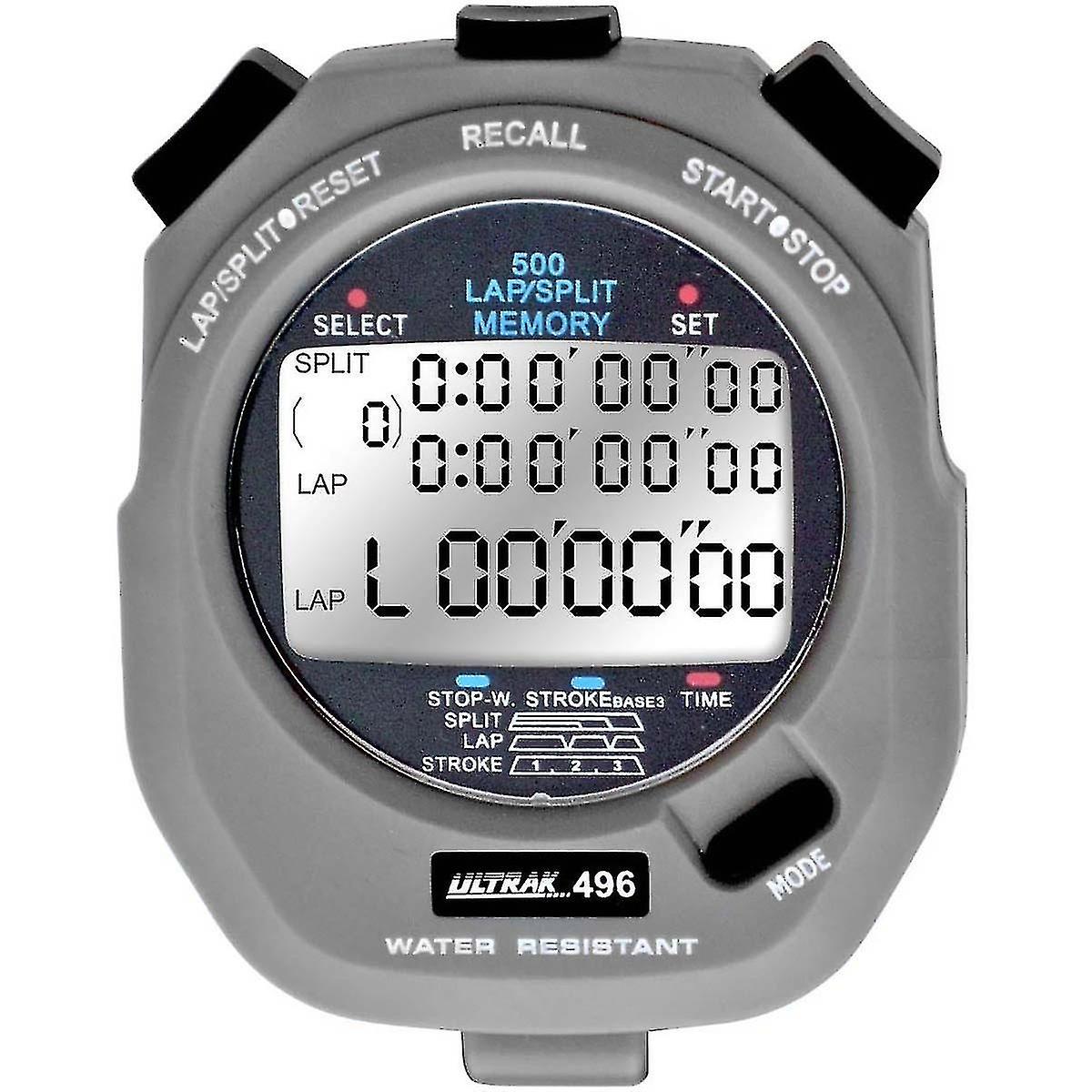 496 - 500 Lap Dual Split Memory Stopwatch