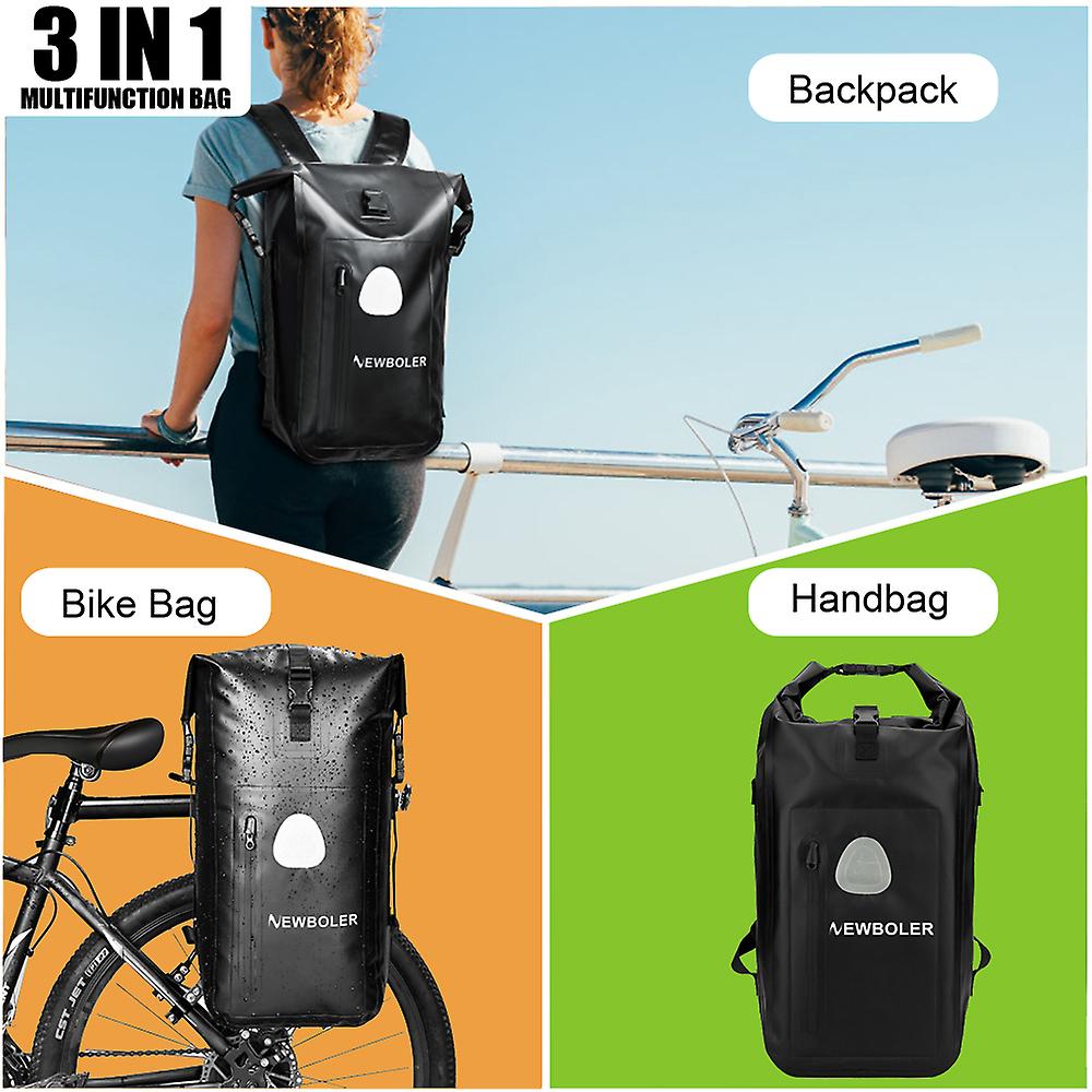 In1 Bike Pannier Bag 20l Backpack Bicycle Carrier Bag Pvc