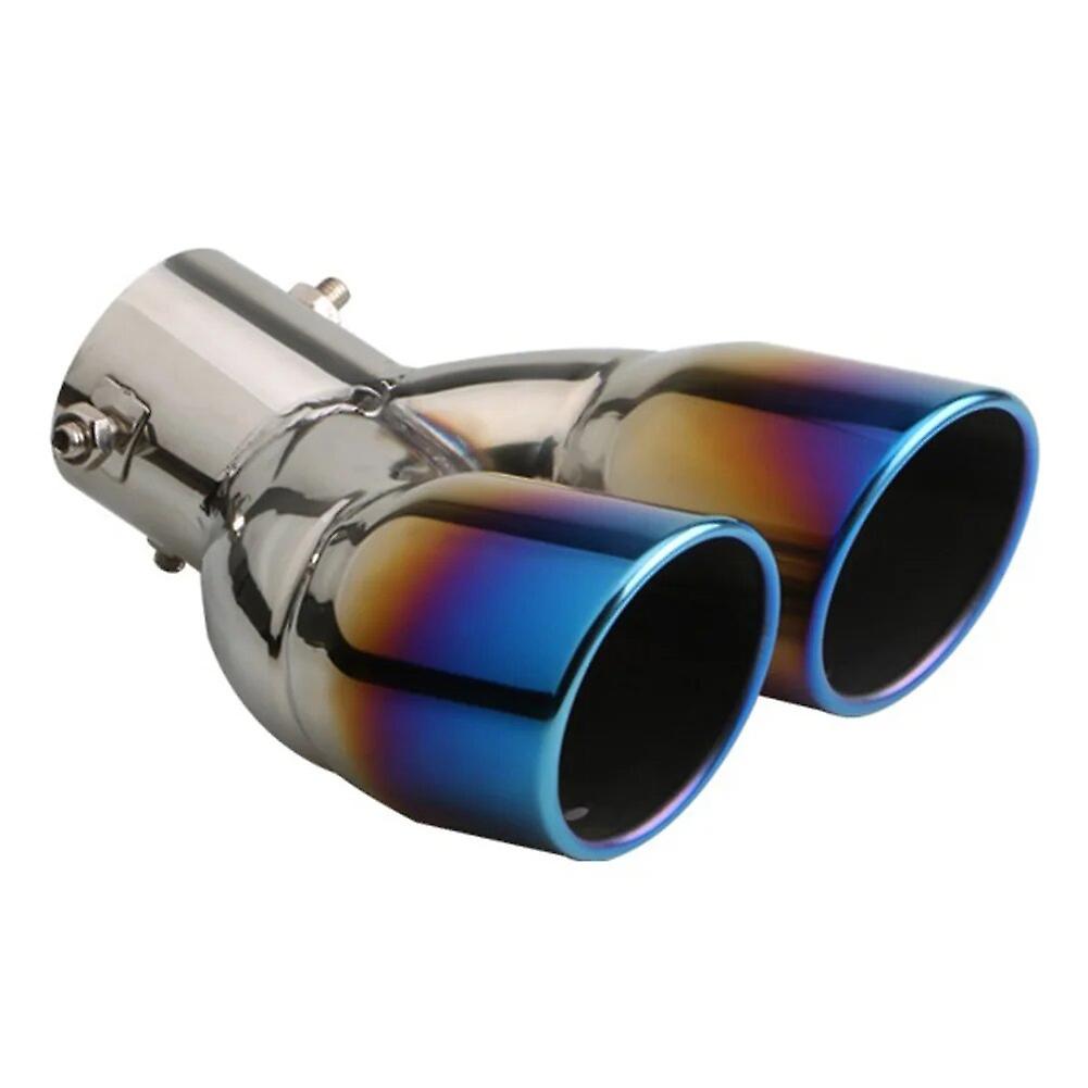 Car Rear Tail Throat Liner Accessories Styling Bolt-on Dual Exhaust Rolled Edge Slant Cut Bent Tailpipe Tip 3 Inch Inlet