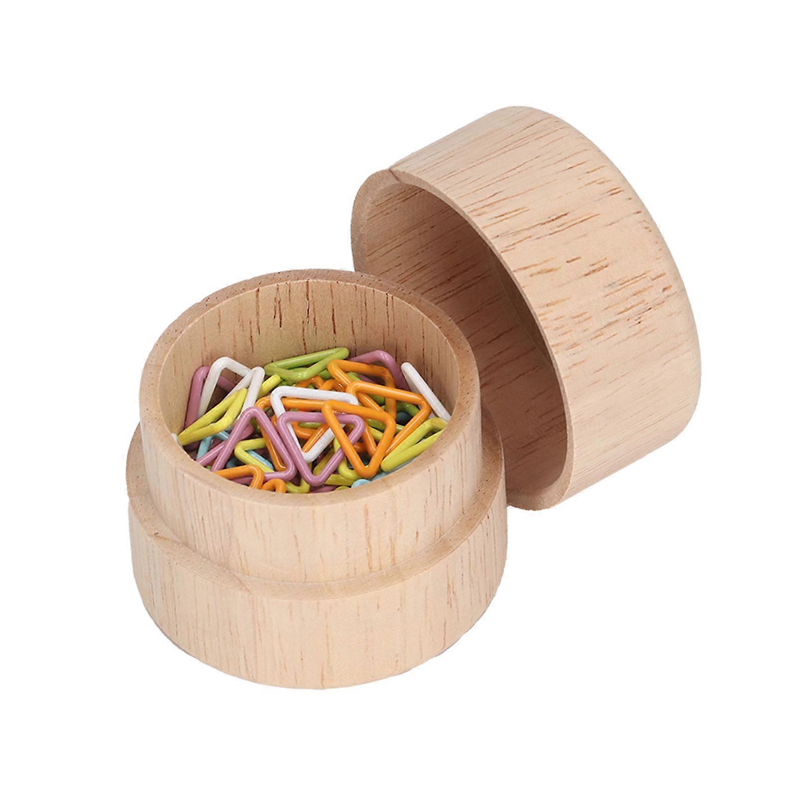 60pcs Knitting Stitch Marker Triangle Colorful Locking Stitch Knitting Place Markers With Wooden Storage Box