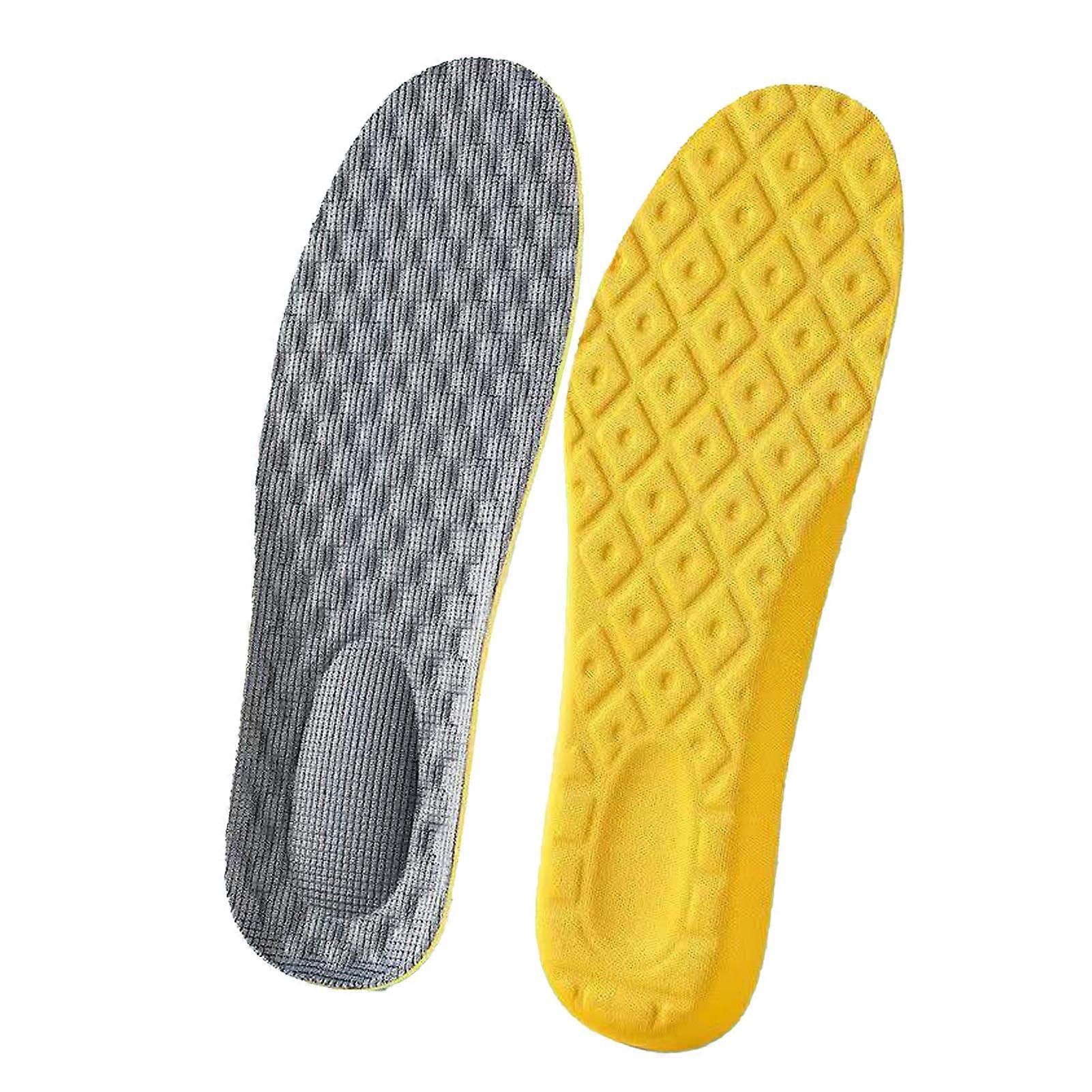 1 Pair Shoe Insoles Ultra Soft Latex Breathable Sweat Absorbent Shock Absorption Thick Sport Shoe Insoles For Student Military Training Grey 39