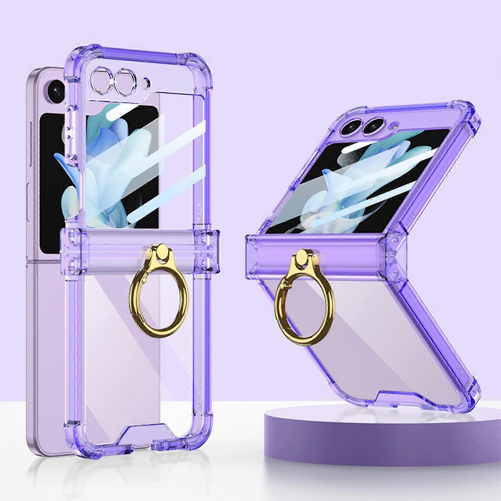 Z Flip 5 Case With Hinge Protection Clear Samsung Flip 5 Case With Kickstand Protective Cover For Samsung Galaxy Z Flip 5 5g 2023