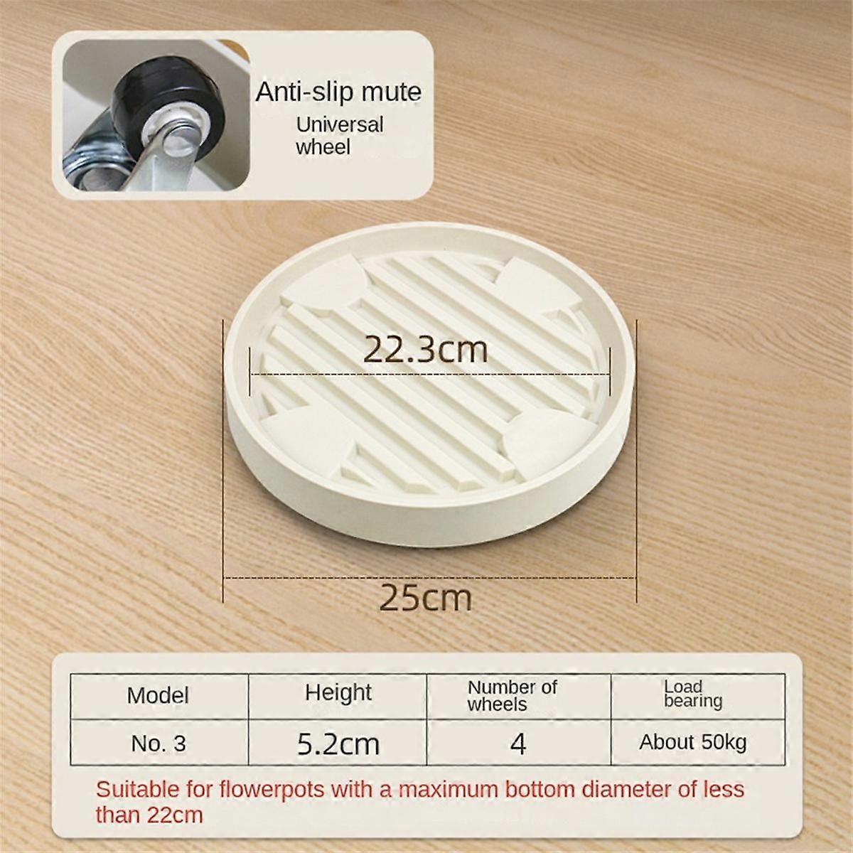 ホイール付き丸型可動式植木鉢トレイ屋外および屋内ツリーフラワーアレンジメントブラケット日常使用の記事E