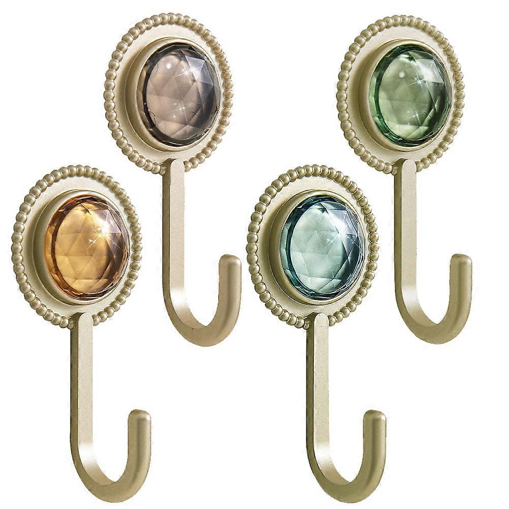 4pcs Wall Mount Hooks Adhesive Wall Hangers Multi-use Wall Hooks Bathroom Towels Storage Hooks