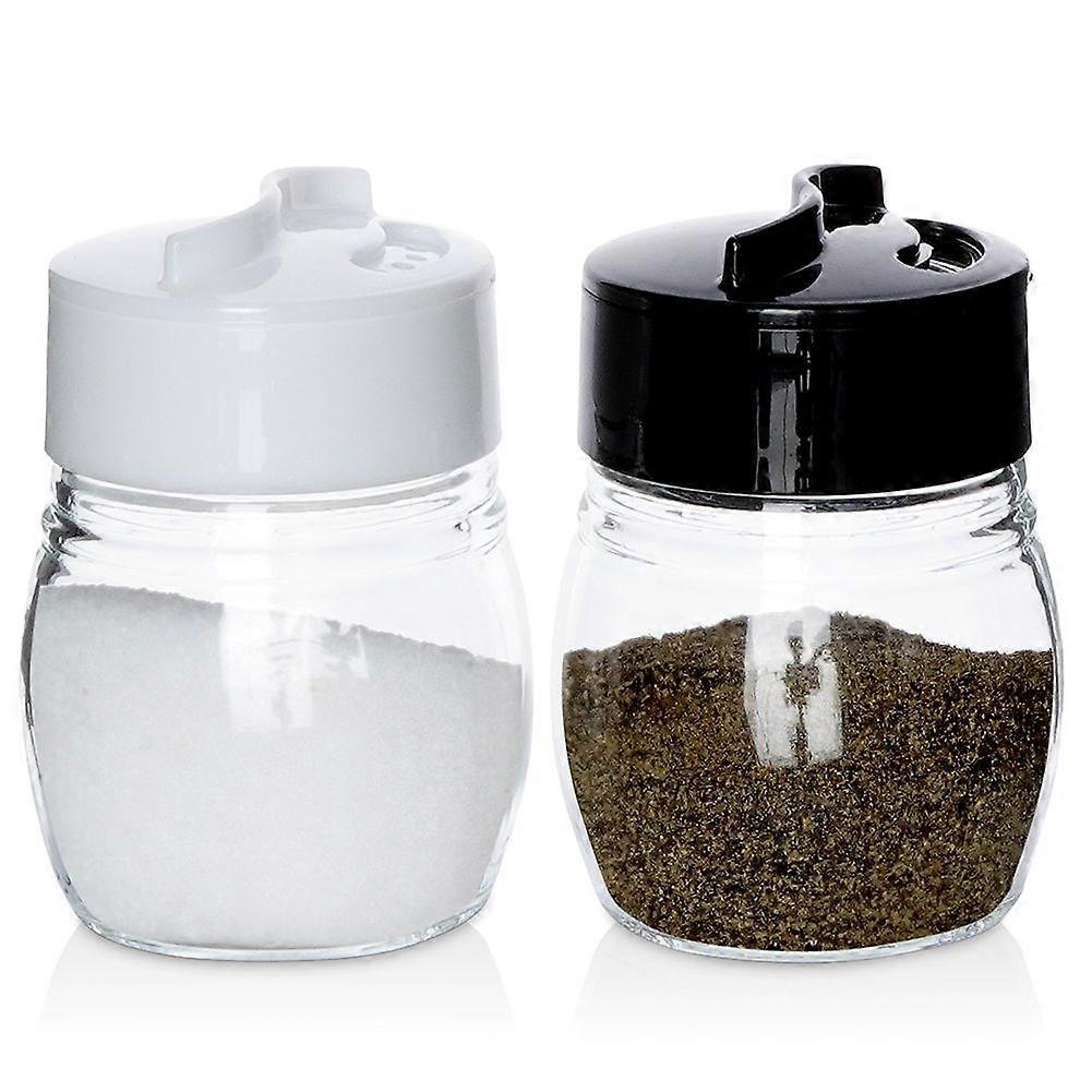 Glass salt and pepper shaker with adjustable openings