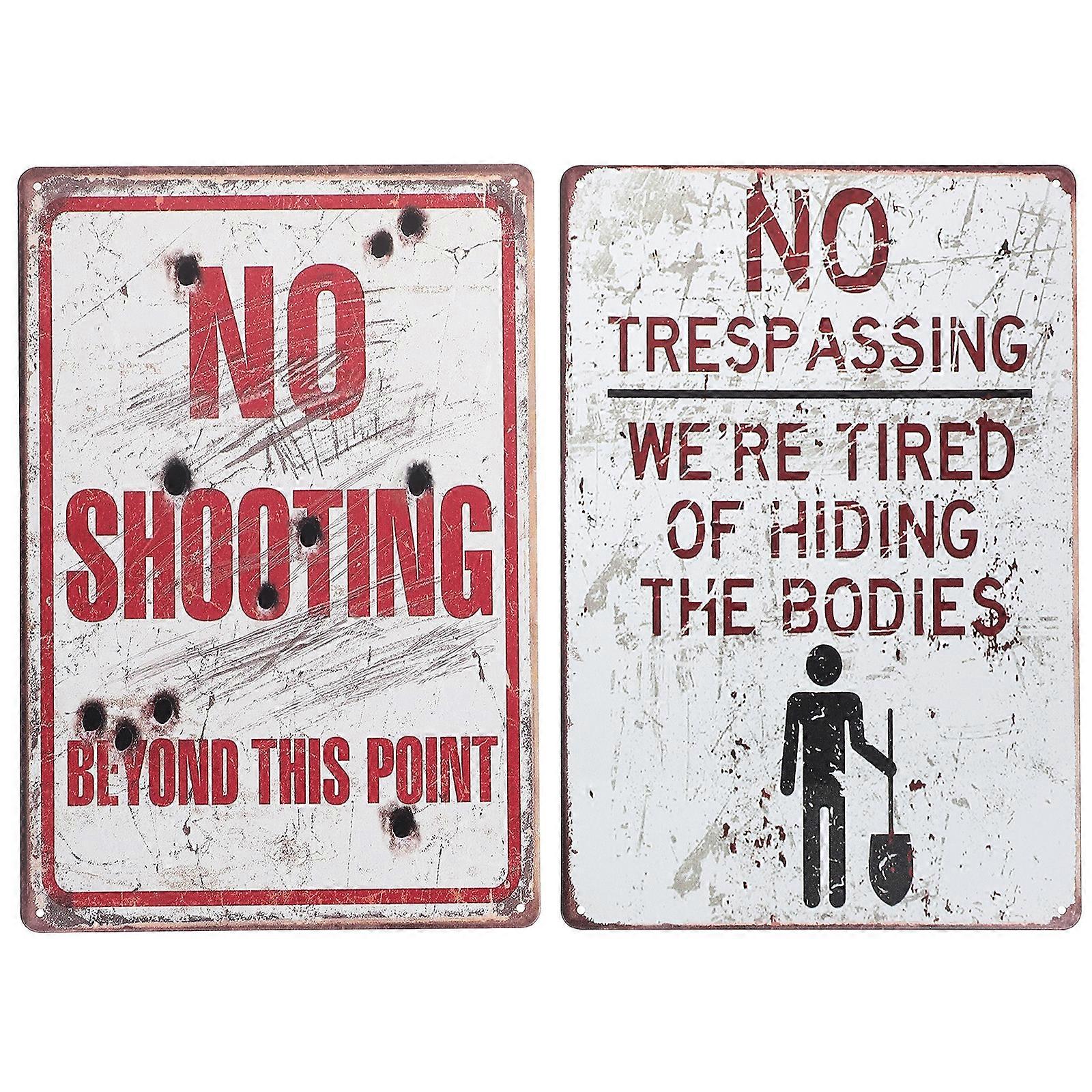 2pcs Outdoor Use Warnschild Retro Stil Warnschild Auffälliges Warnschild