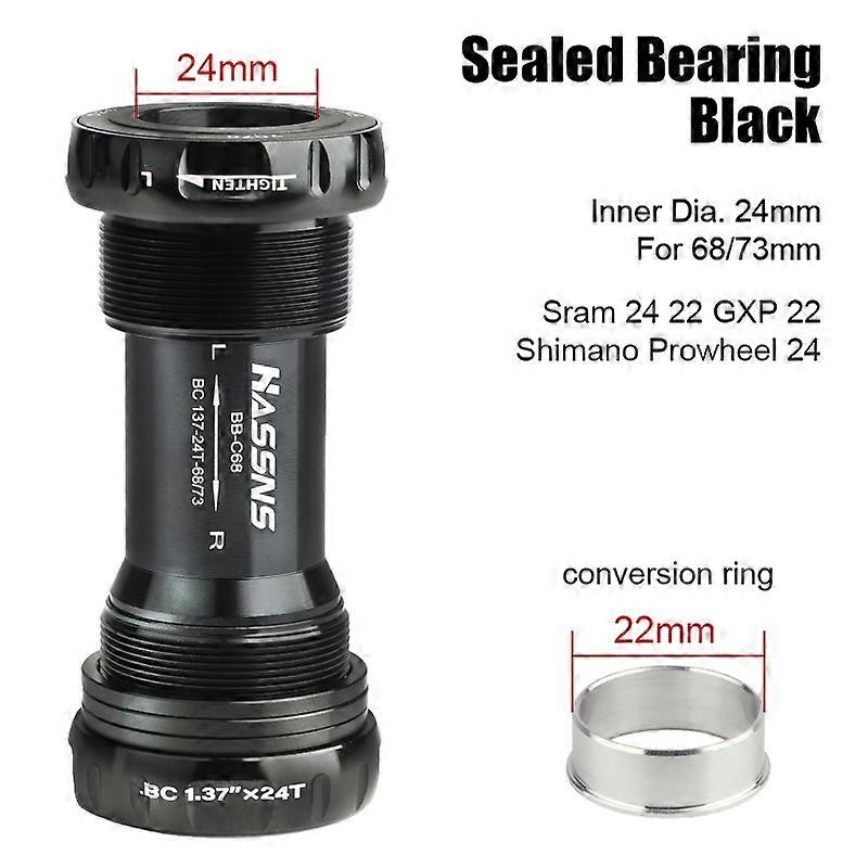 HASSNS Bike Bottom Bracket Ceramics Mtb BB68 Hollowtech Carriage Central Movement for Mountain Bike Crank Crankset Cycling Botto