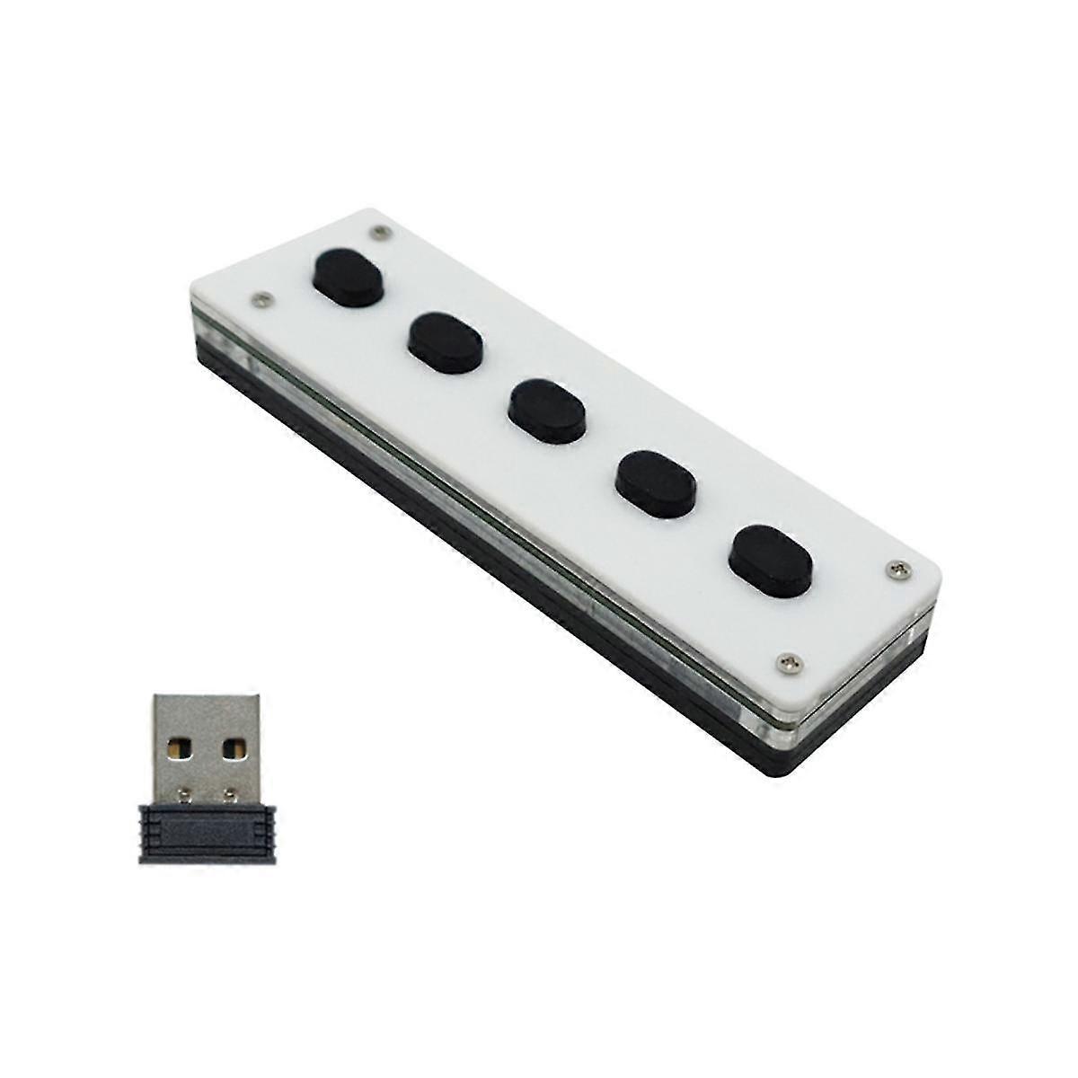 Silent Silicone Bluetooth Custom Programming Macro Keyboard 5-Keys Macropad Copy Paste USB Keypad,B