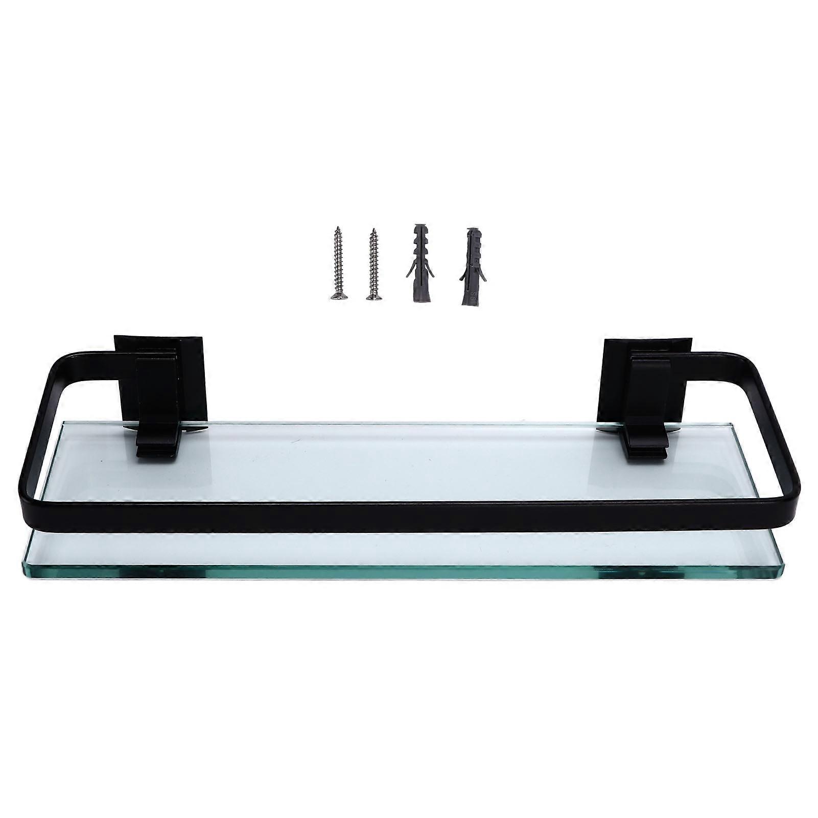 Bathroom Rack Thickened Durable Large Storage Space Strong Load Bearing Capacity Single Layer Black Shelf