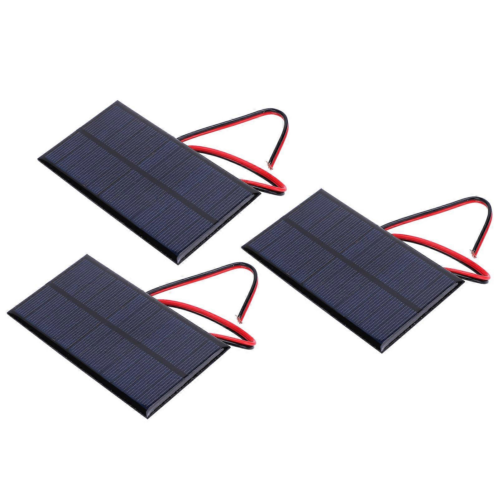 3pcs DC 6V 1W Solar Panel Cell Power Module Polycrystalline Silicon Solar Panel with 30cm Cable