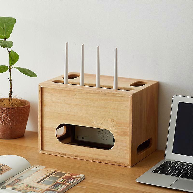 Træ router Hider Box til WiFi router opbevaring og kabelhåndtering ...