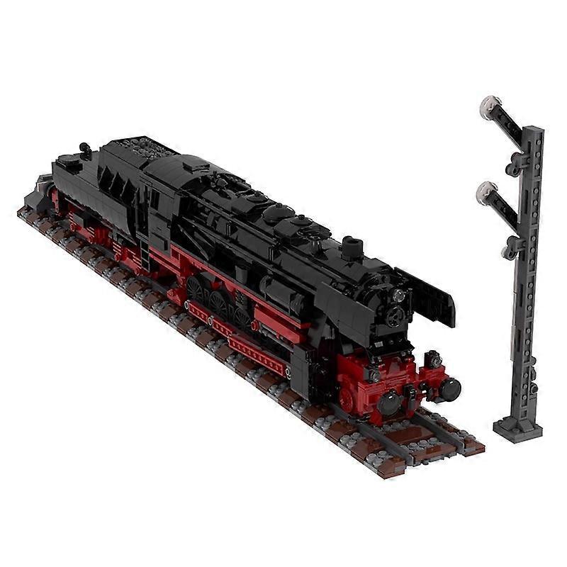 Building block German steam engine train assembly model for children's birthday