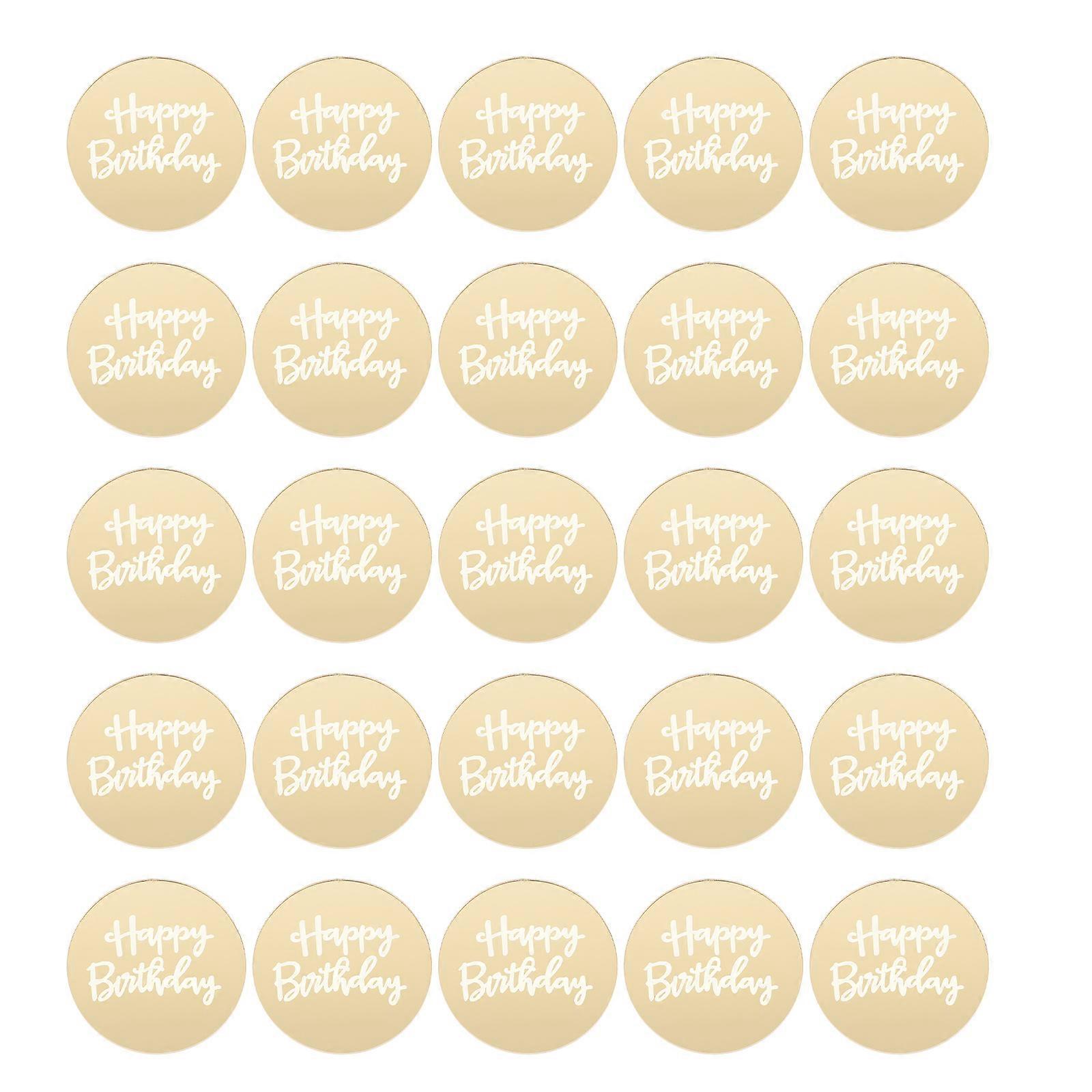 25Pcs Decorative Cupcake Discs Multi-function Round Toppers Delicate Engraved Toppers