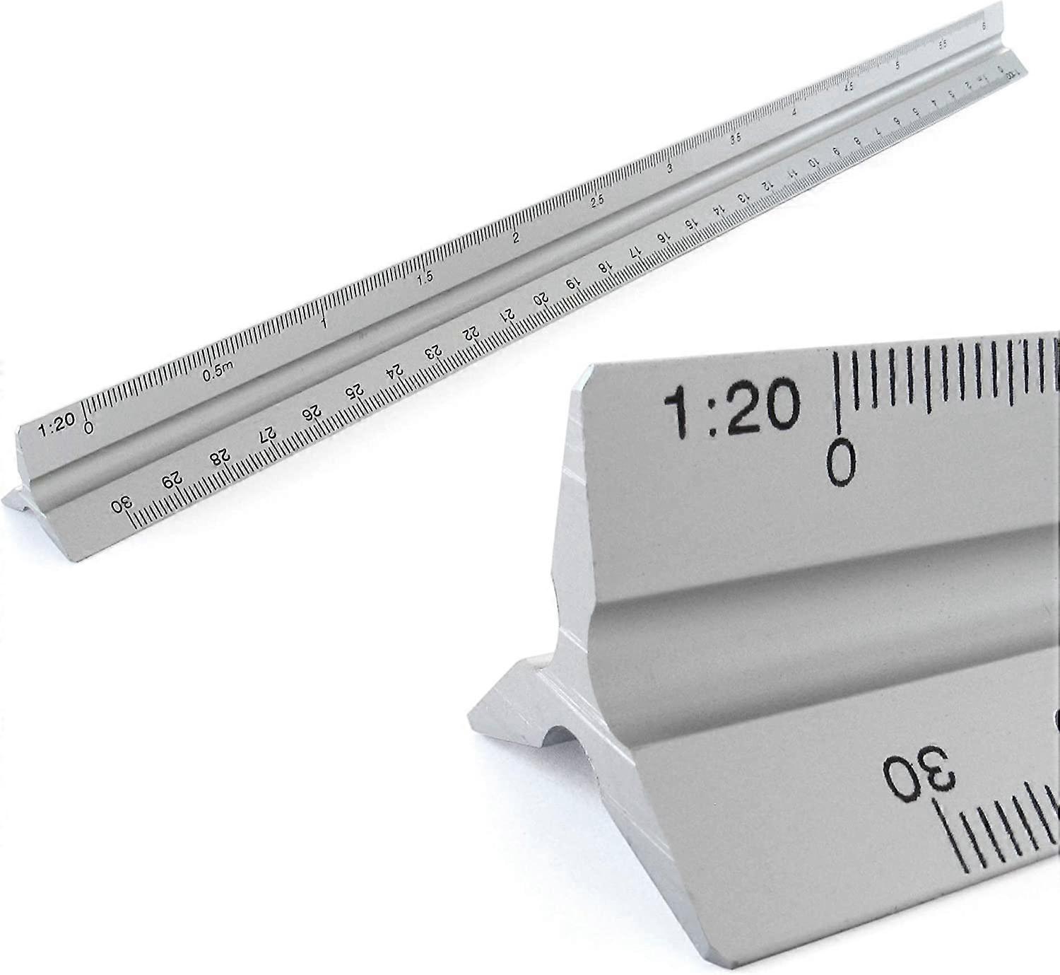 Aluminum Rulers Scale Triangular Ruler Triangular Scale 1:20, 1:25, 1:50, 1:75, 1:100, 1:150, 30 Cm Long Triangular Scale
