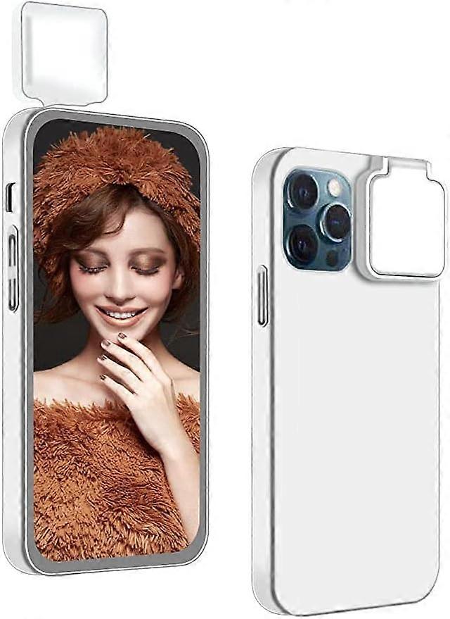 [with Selfie Fill Light] for iPhone 12 Pro Case Light Up Case Compatible with Live Stream/Makeup