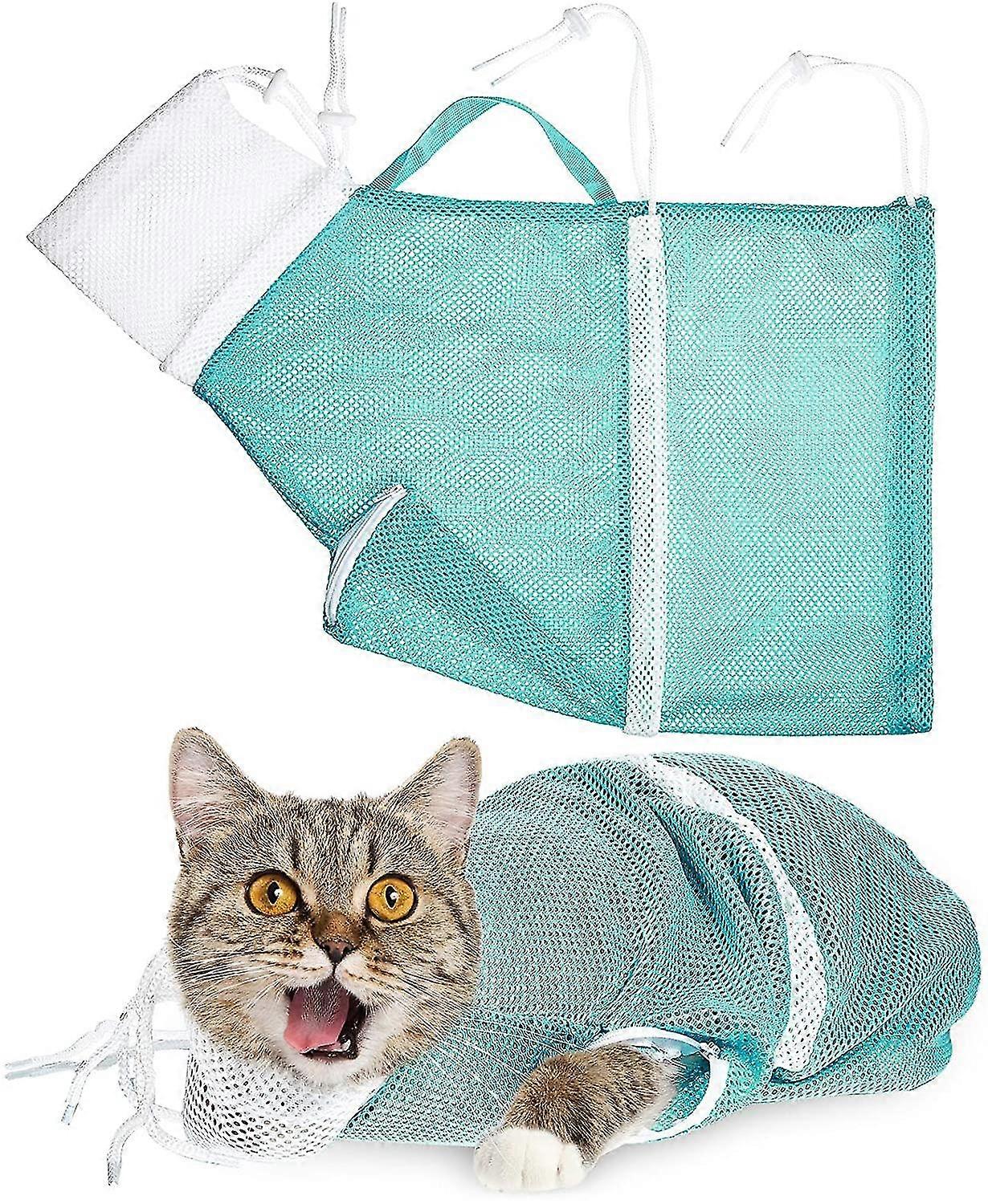 Cat Bathing Bag, Cat Cleaning Shower Bag- Adjustable Anti-bite