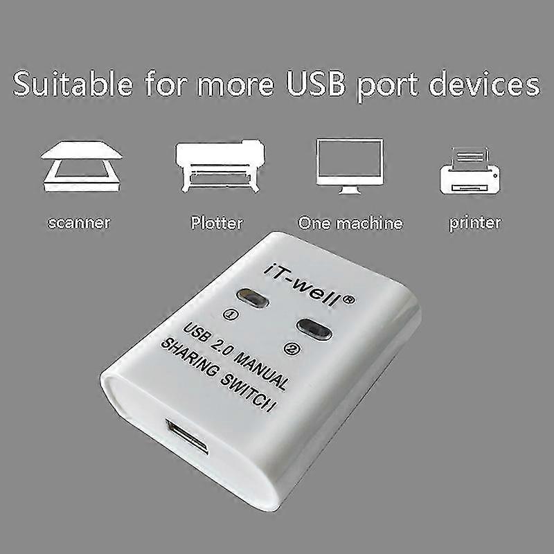 Usb Printer Sharing Device, 2 In 1 Out Printer Sharing Device, 2-port Manual Kvm Switching Splitte