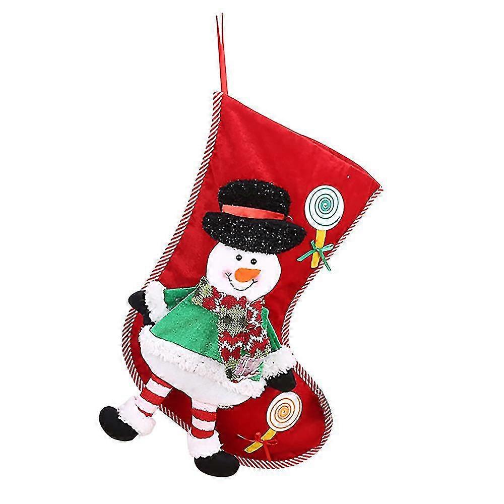 christmas stocking xmas tree hanging candy gift bag, snowman