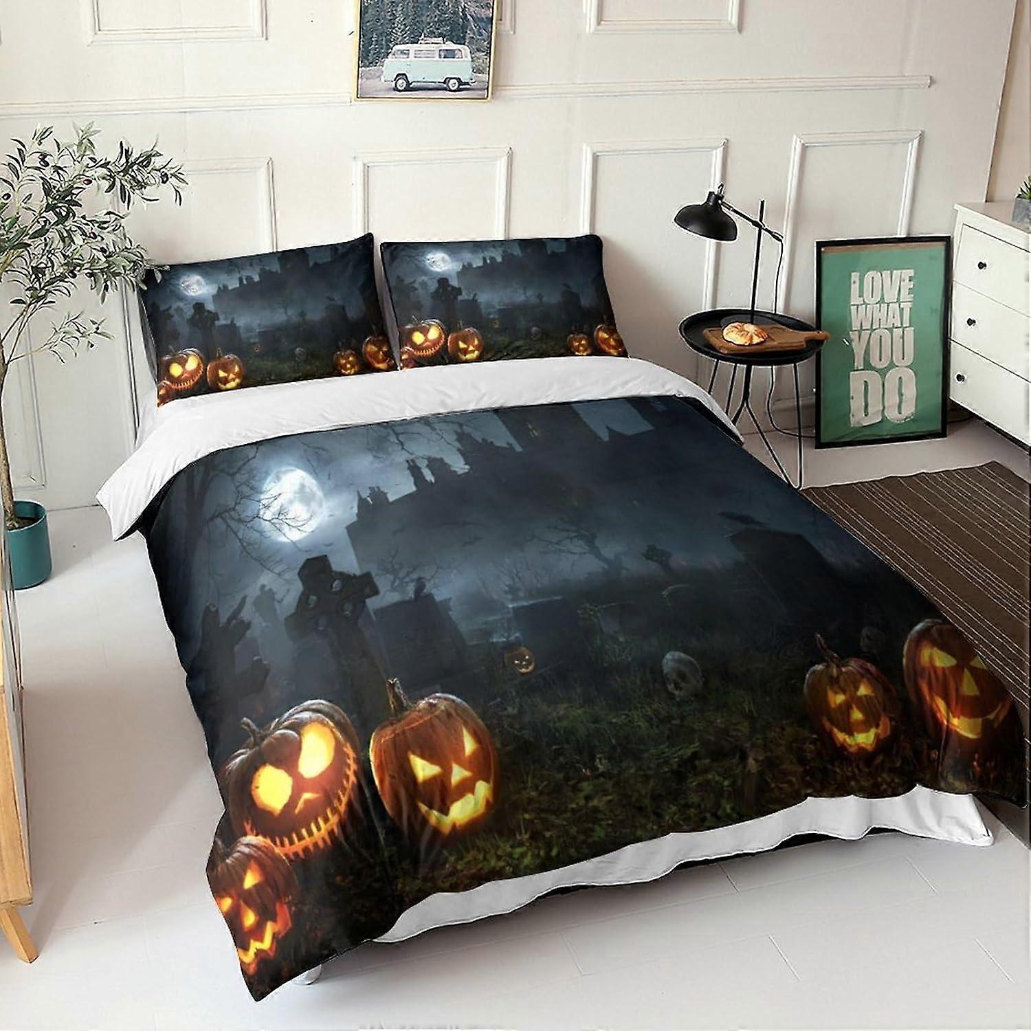 Alla helgons dag Påslakan Helighet Sängkläder Set Pieces Människor D Mikrofiber Påslakan med örngott med dragkedja för vuxen 135 * 200 CM