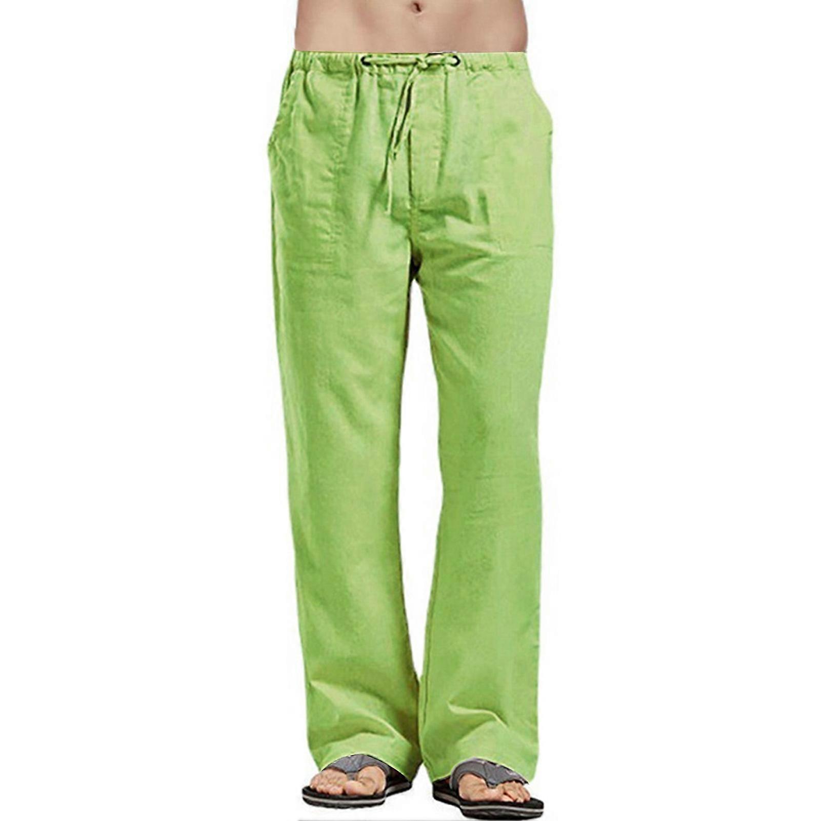 Men Boys Casual Daily Trousers Solid Color Simple Design Trousers for Male Men Young Boys Daily Wear