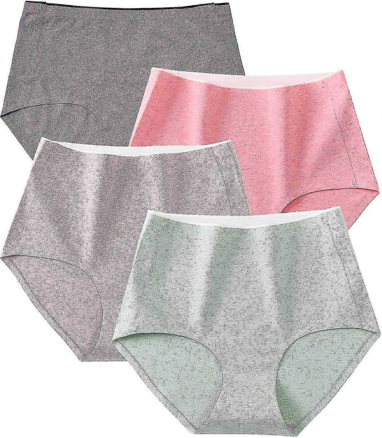 Underkläder i bomull för kvinnor Trosor med hög midja Ladies Seamless Full Coverage Trosor 4-pack