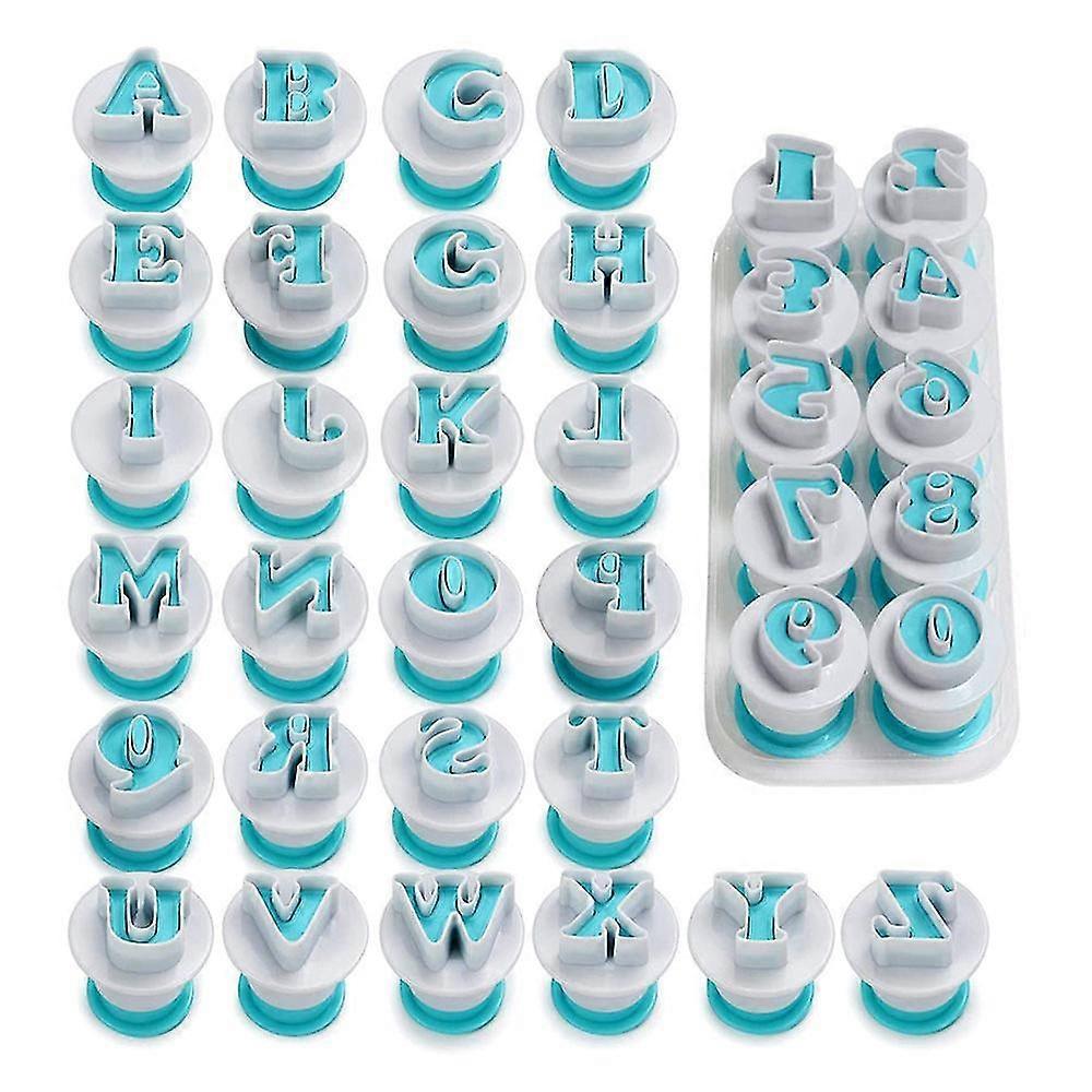 26kpl aakkoset Kirjain ja numerot Fondant Cake Mold, Cookie Stamp