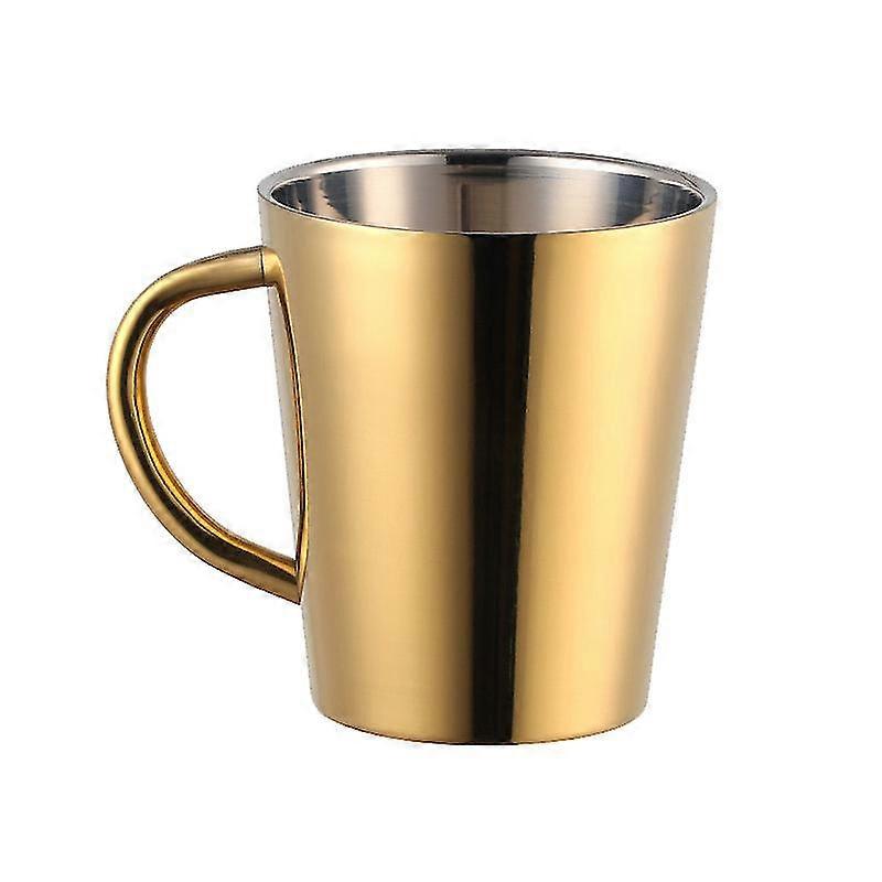 300ml Stainless Steel Coffee Mug Portable With Handle-gold