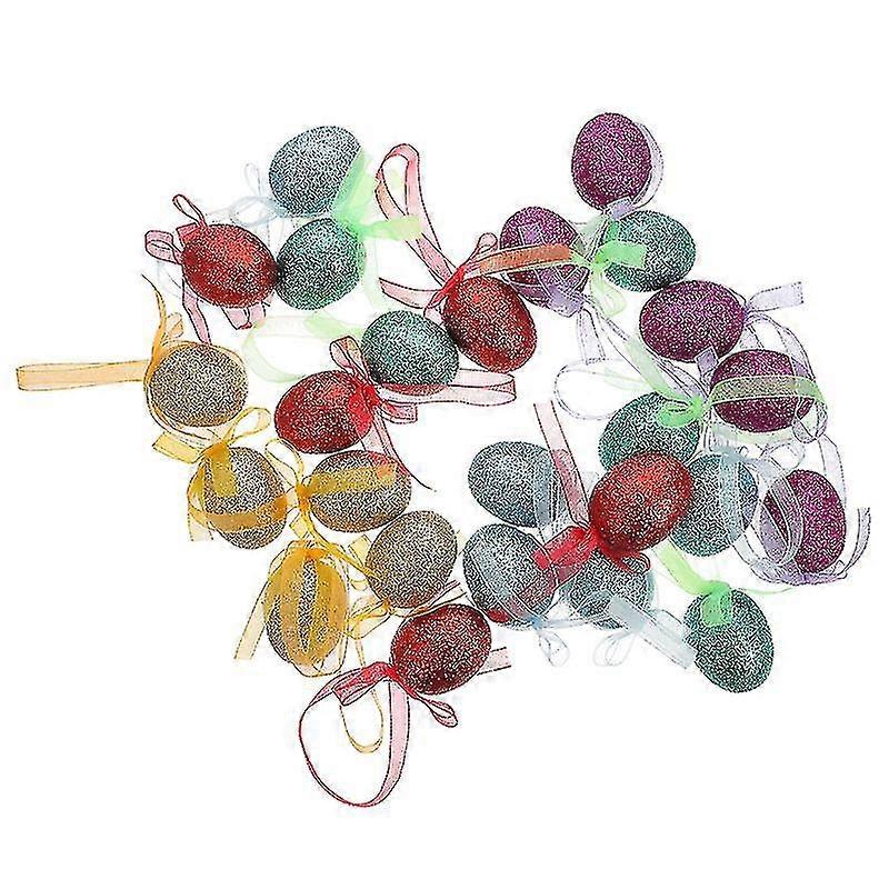 25pcs Exquisite Easter Egg Ornaments Egg Hanging Ornaments Easter Home Decors